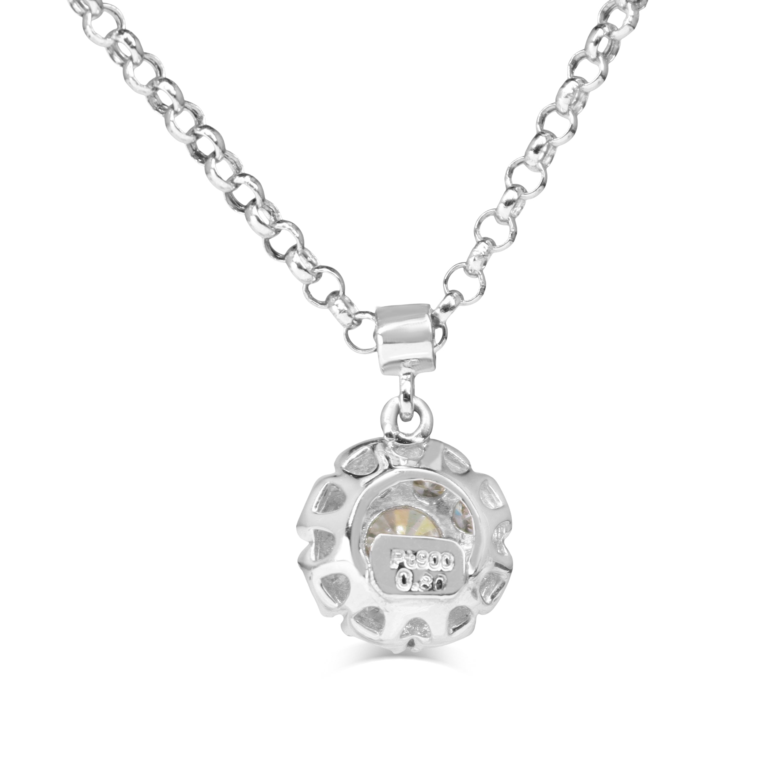 Platinum Diamond Halo Necklace