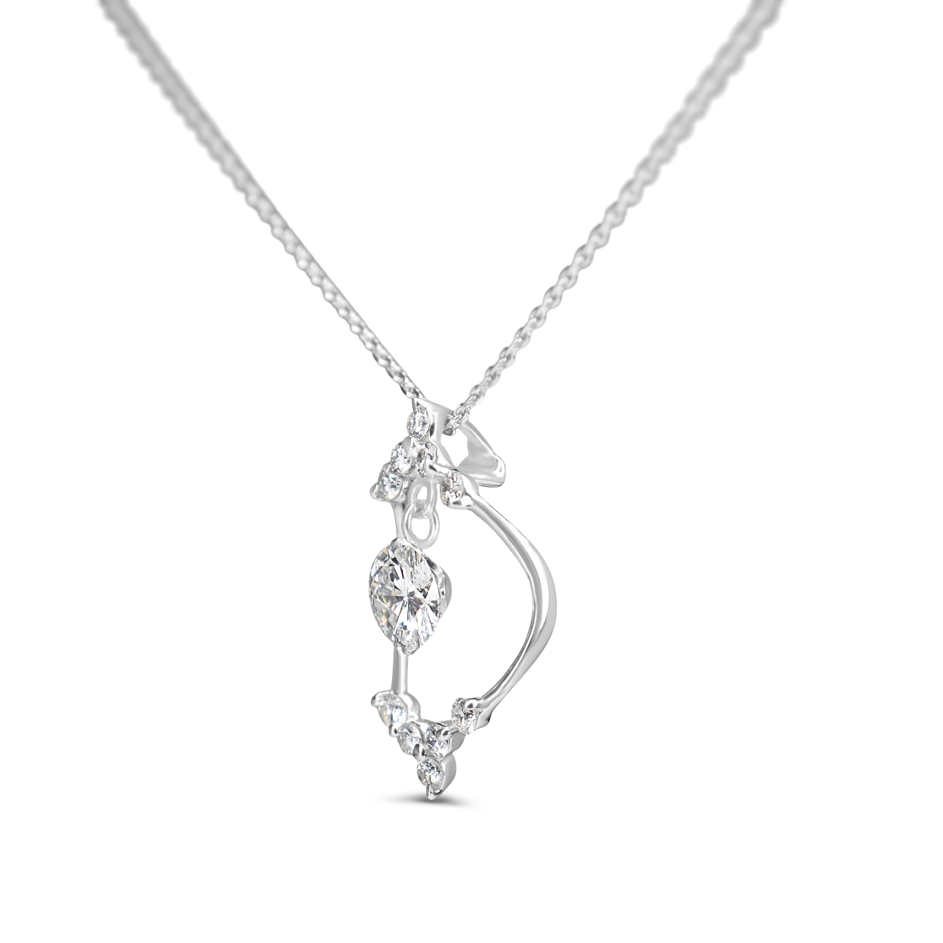 18ct White Gold Floating Diamond Necklace
