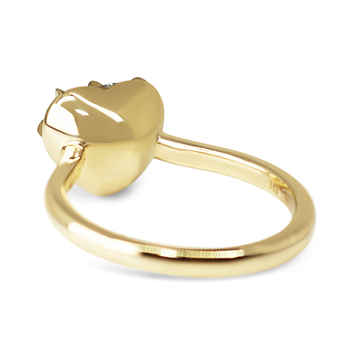 14ct Yellow Gold Georgian Style 2.00ct Lab Grown Heart Diamond Ring