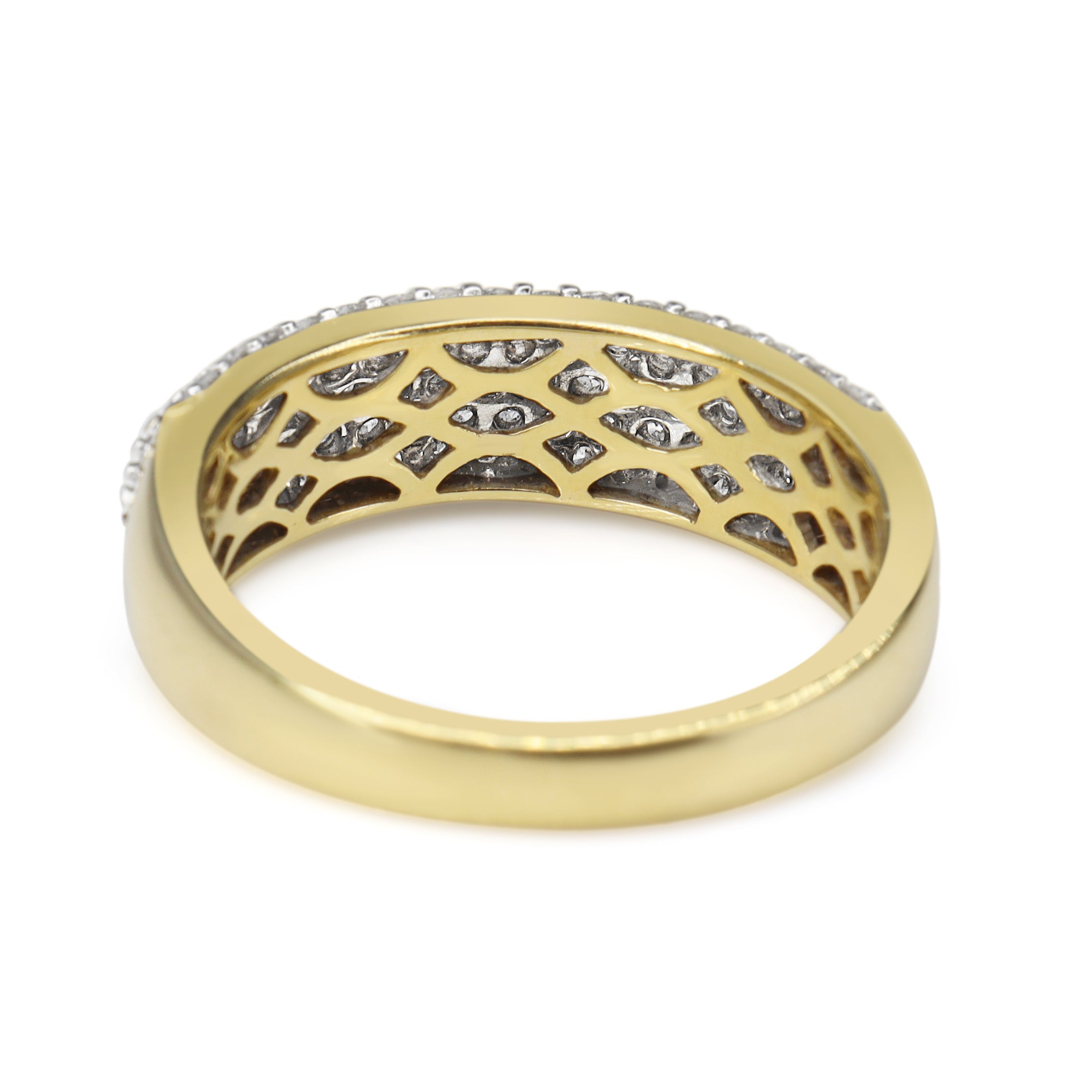 18ct Yellow and White Gold Pavé Diamond Band Ring