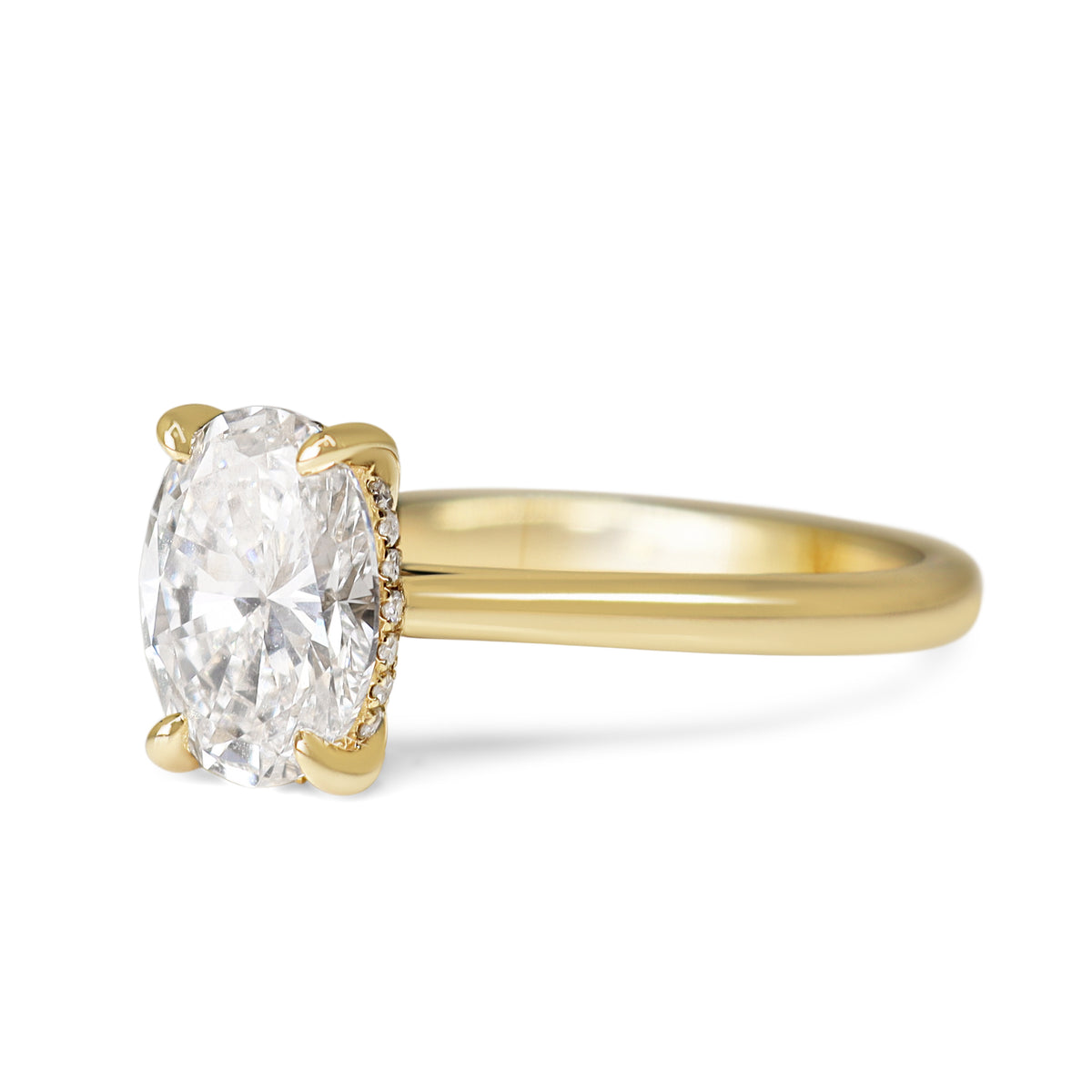 14ct Yellow Gold Lab Grown 1.50ct Oval Diamond Solitaire Ring