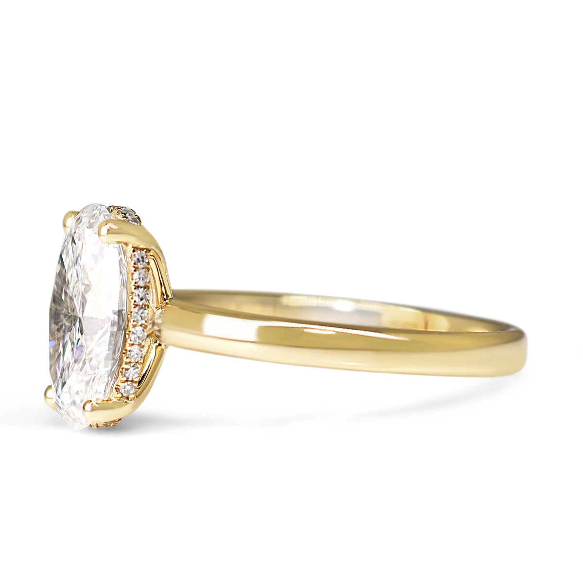 14ct Yellow Gold Lab Grown 2.53ct Oval Diamond Solitaire Ring