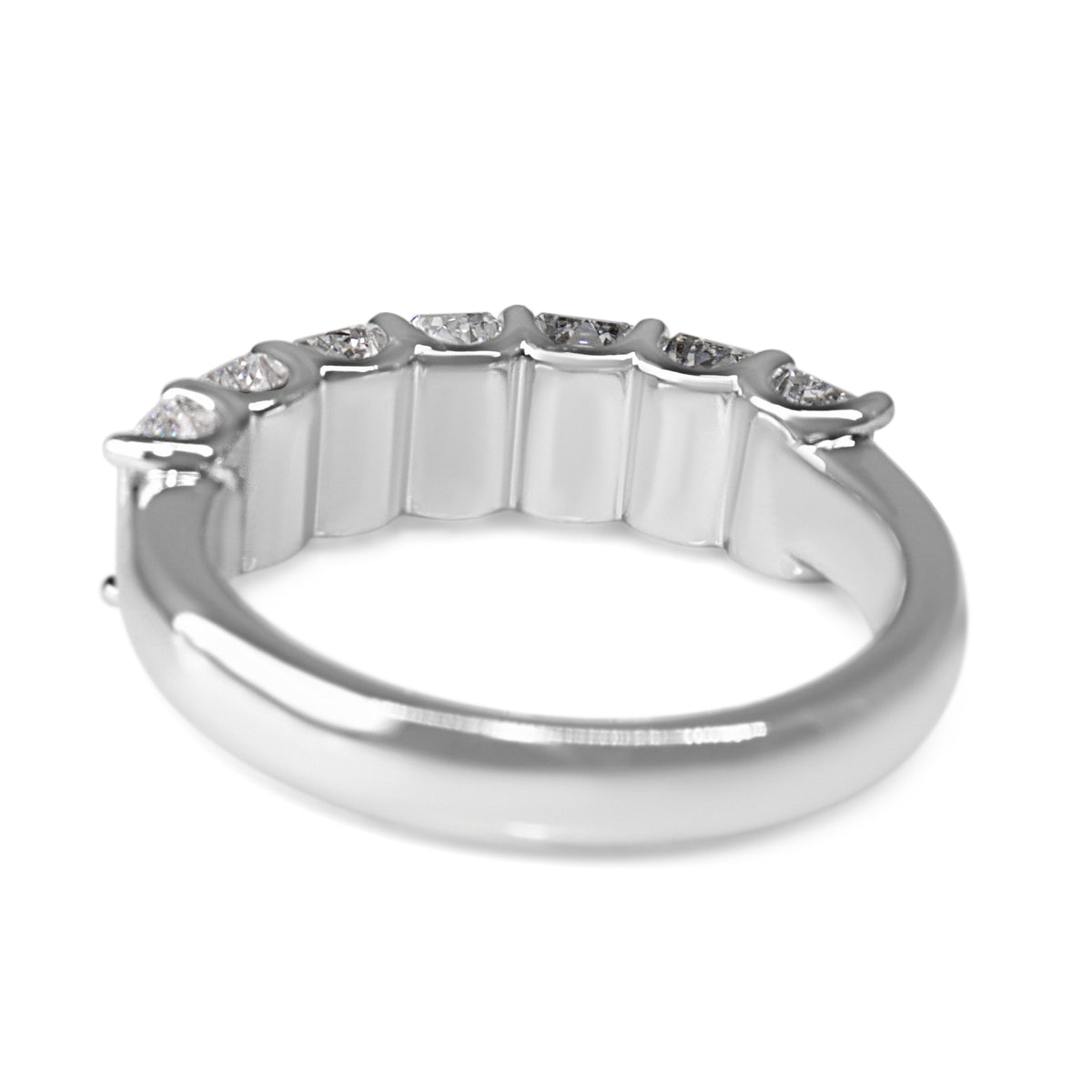 18ct White Gold Lab Grown 2.40ct Emerald Cut 7 Stone Diamond Band Ring