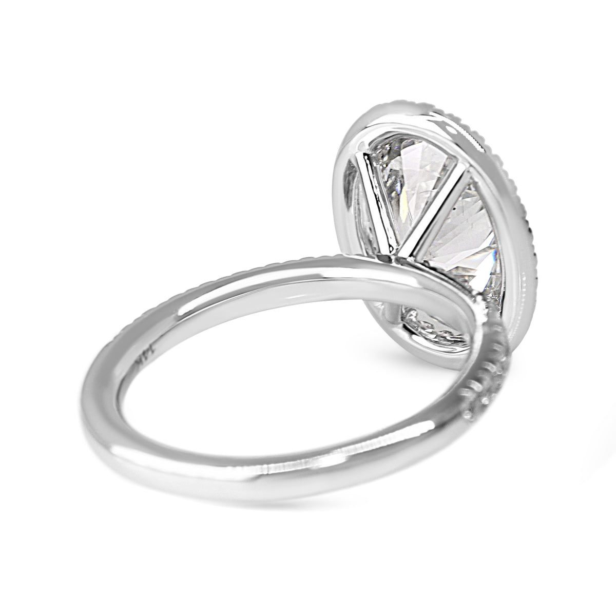 14ct White Gold 3.00ct Lab Grown Oval Diamond Halo Ring