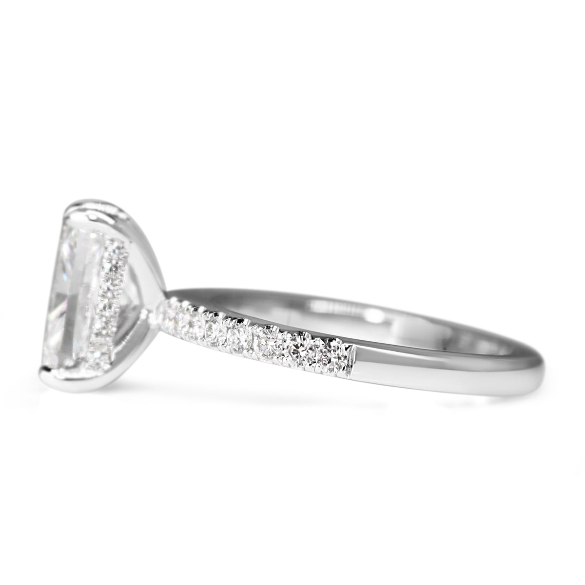 14ct White Gold 3.00ct Lab Grown Cushion Cut Diamond Solitaire Ring
