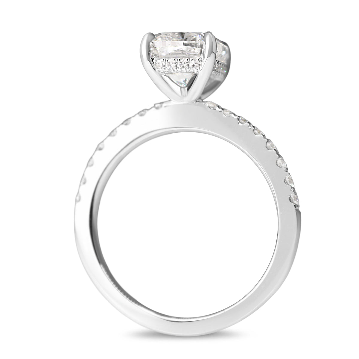 14ct White Gold 3.00ct Lab Grown Cushion Cut Diamond Solitaire Ring