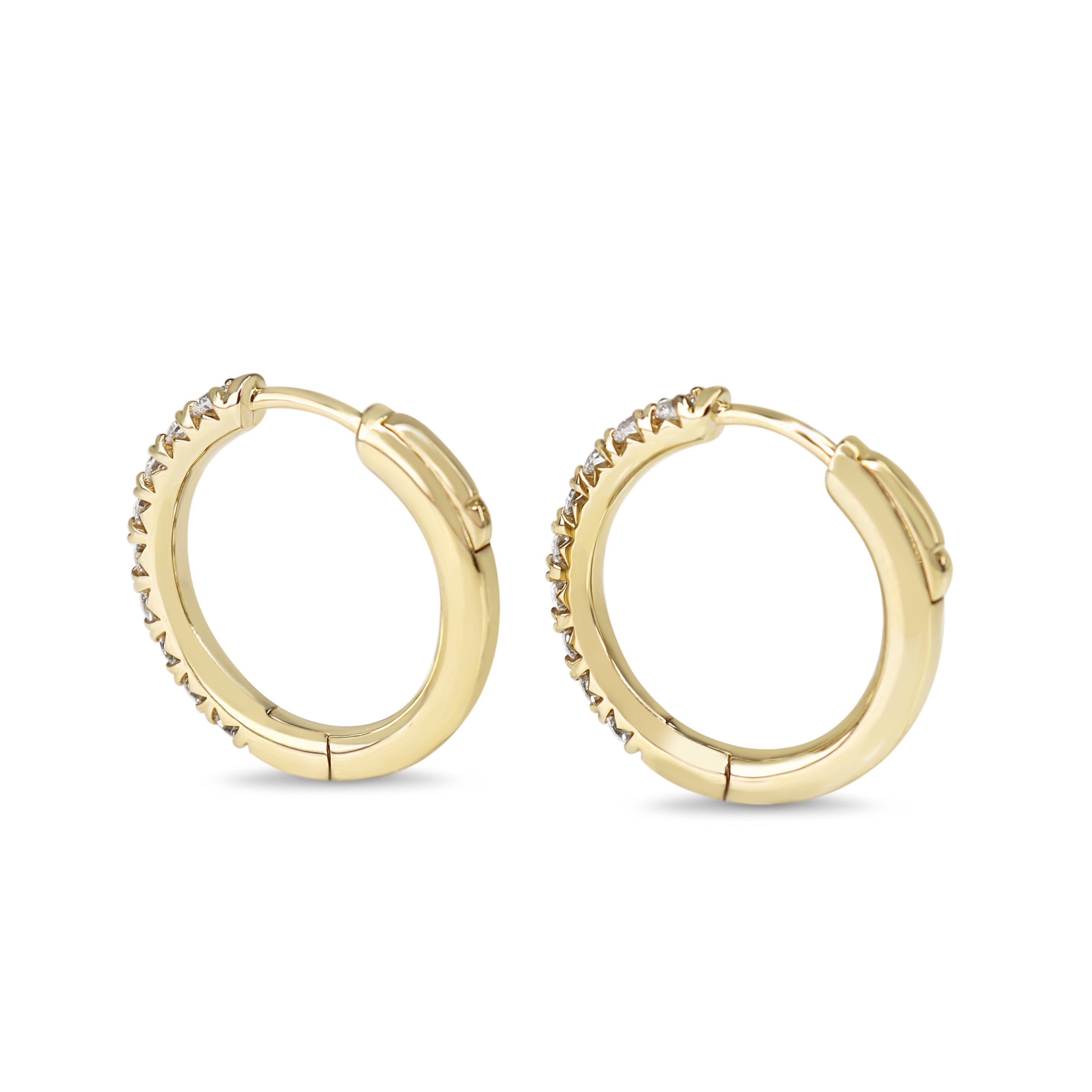 9ct Yellow Gold .65ct Diamond Hoop Earrings