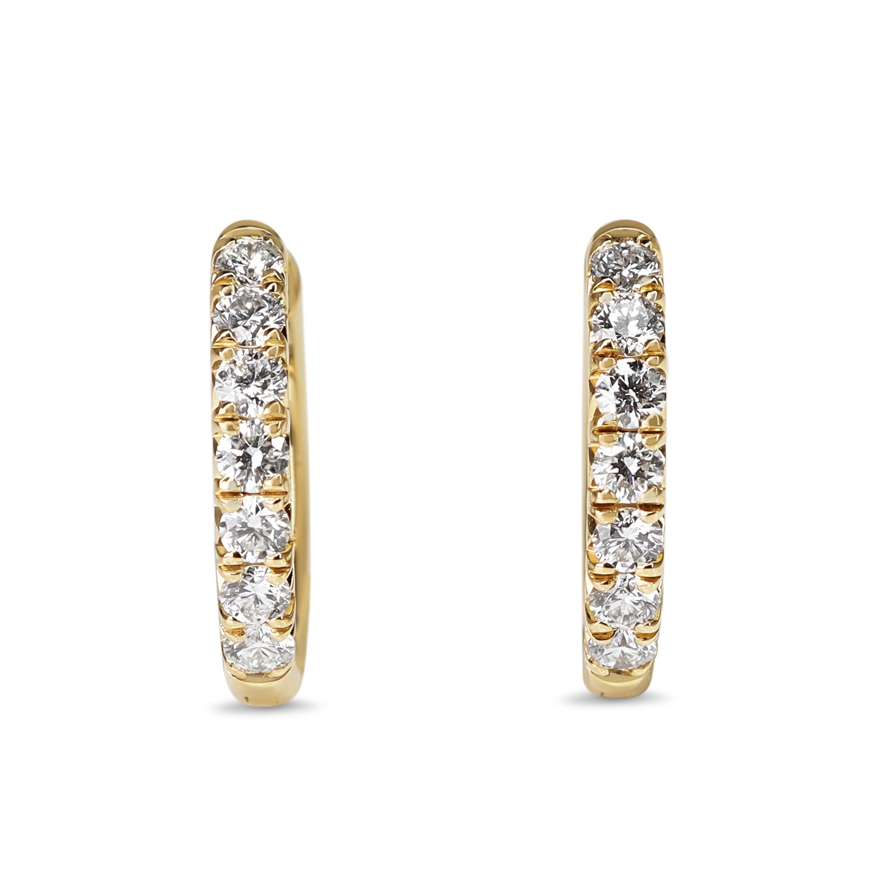 9ct Yellow Gold .50ct Diamond Hoop Earrings