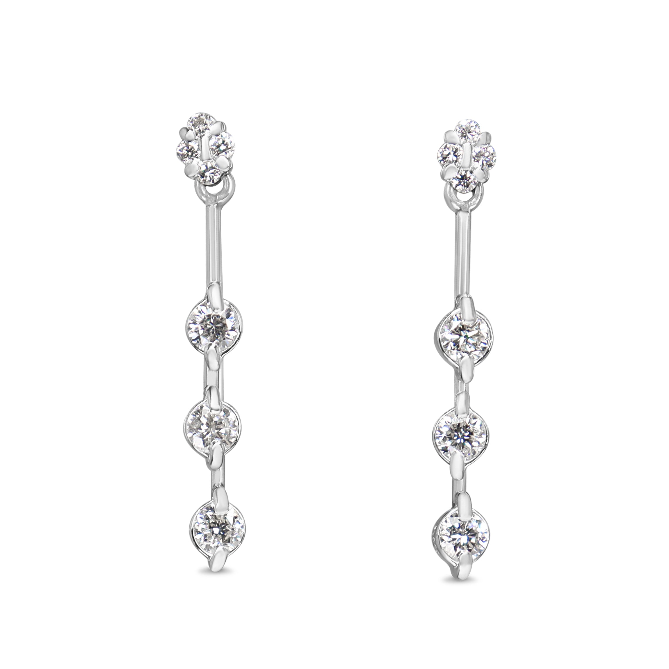 Platinum Articulated Diamond Drop Earrings
