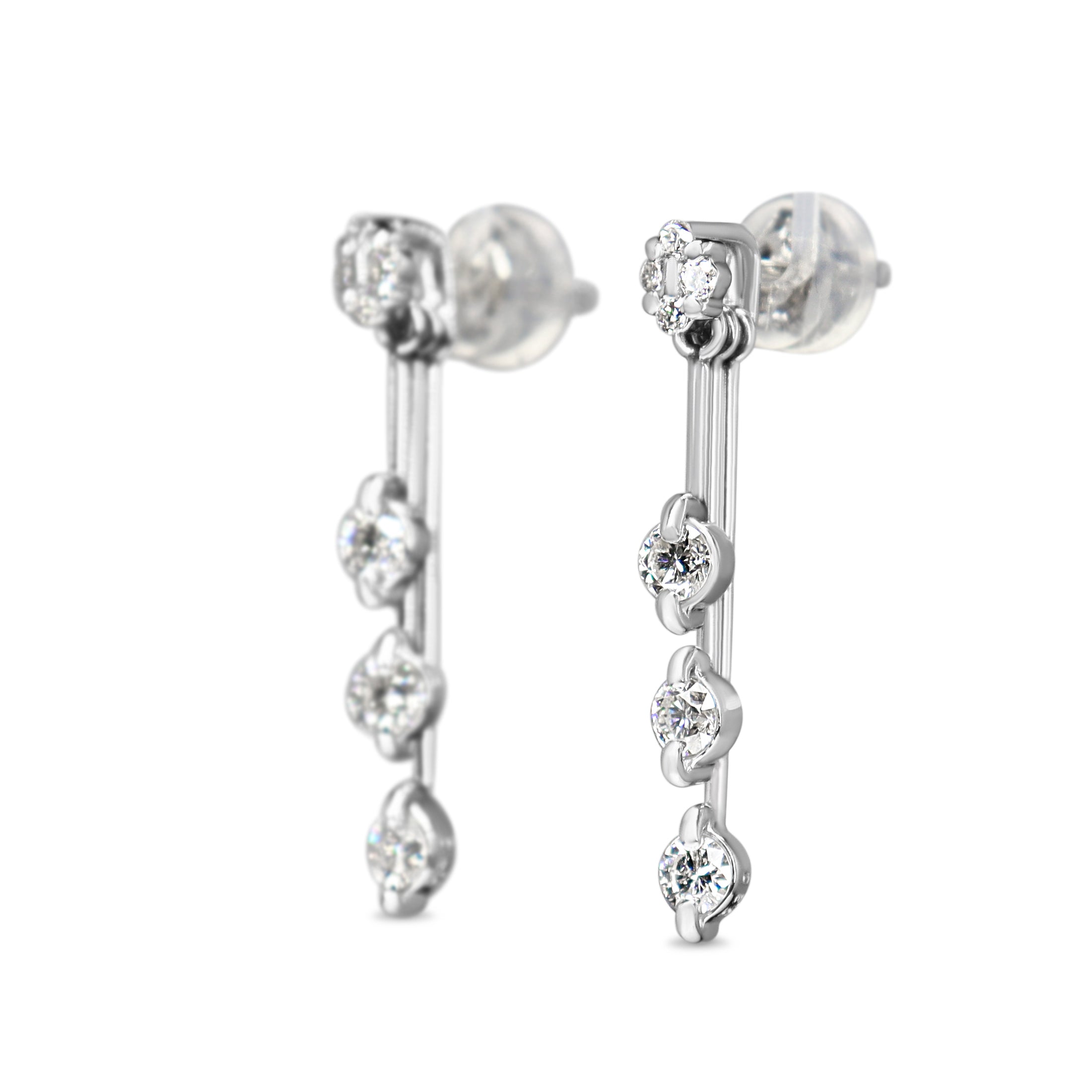 Platinum Articulated Diamond Drop Earrings