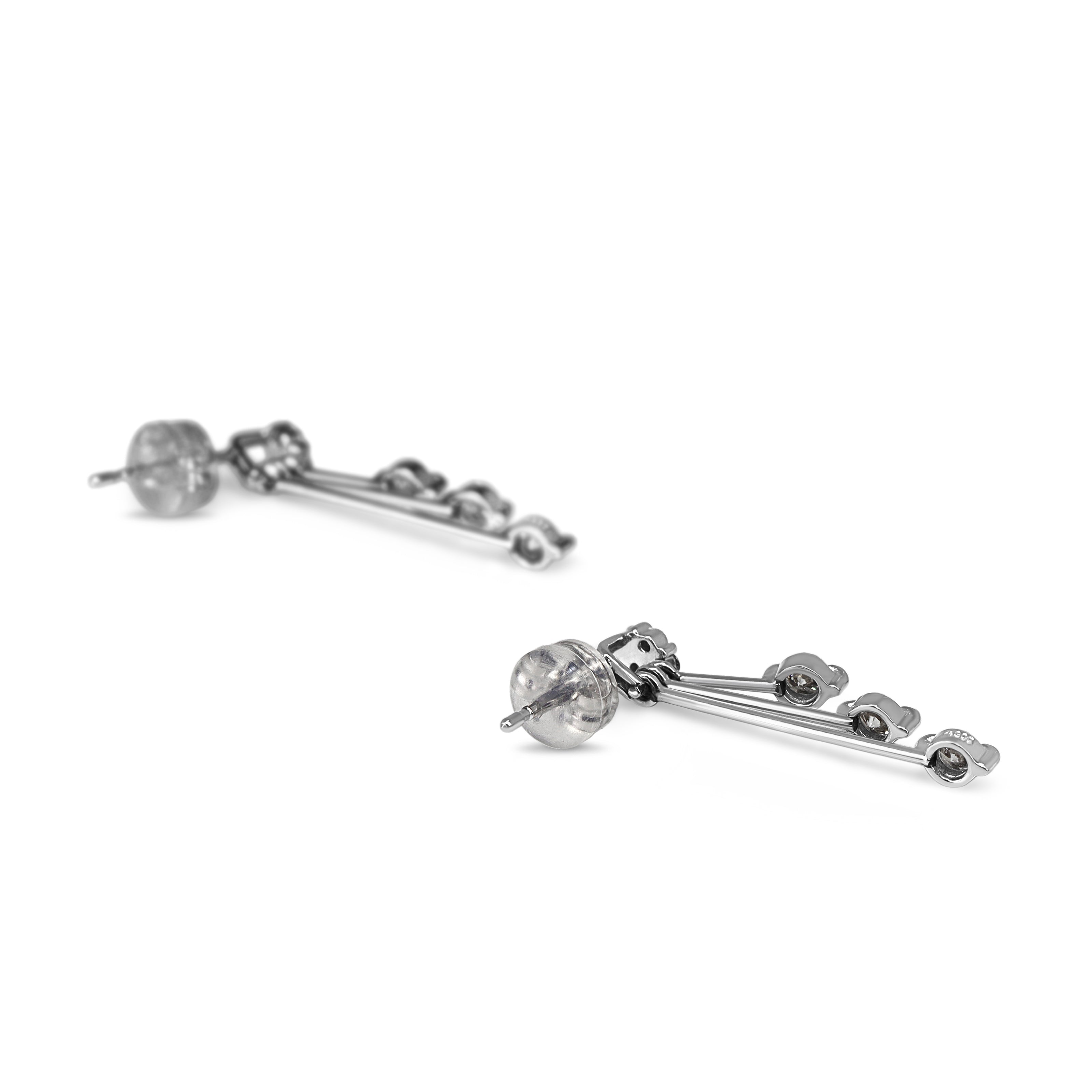 Platinum Articulated Diamond Drop Earrings