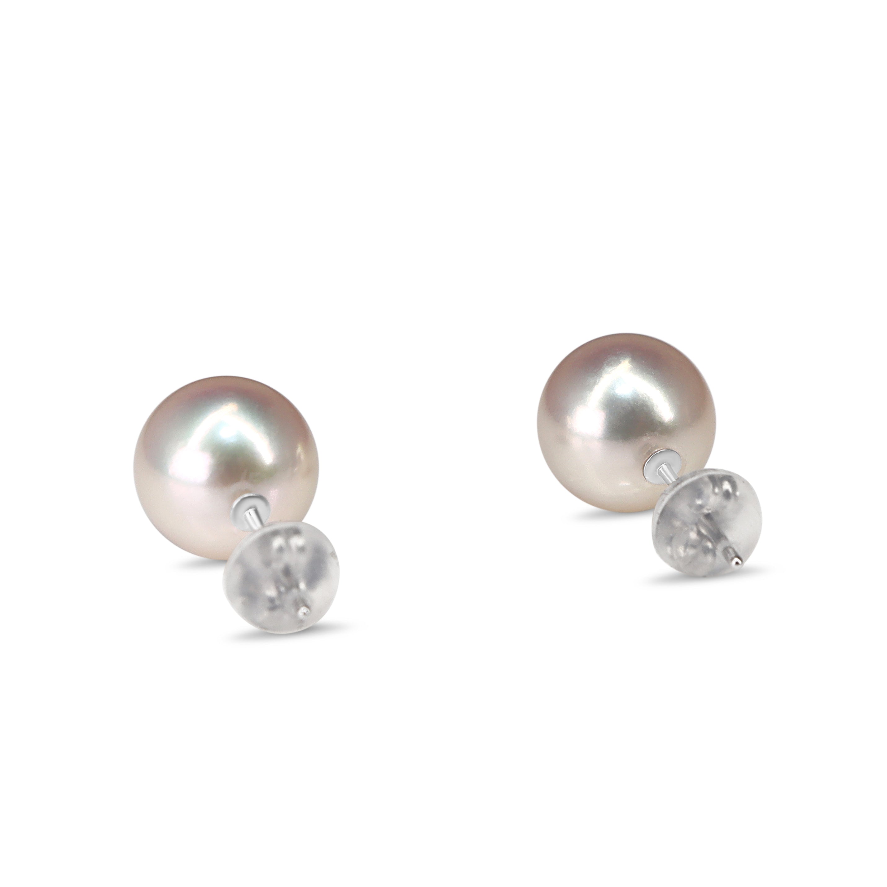 14ct White Gold 8.7mm Akoya Pearl Stud Earrings
