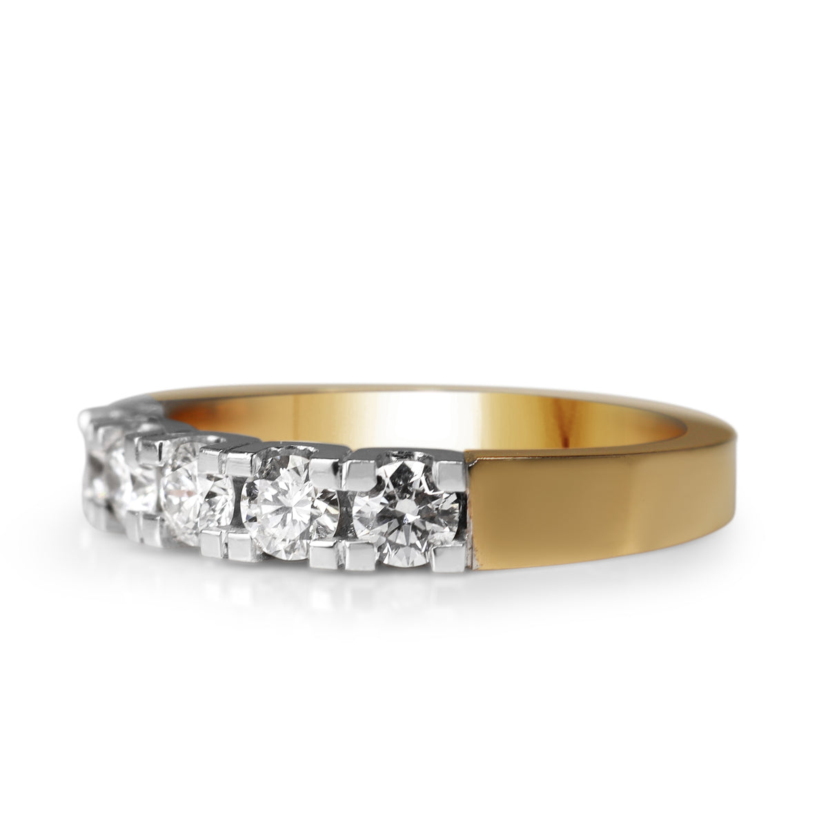 18ct Rose and White Gold 5 Stone Diamond Ring