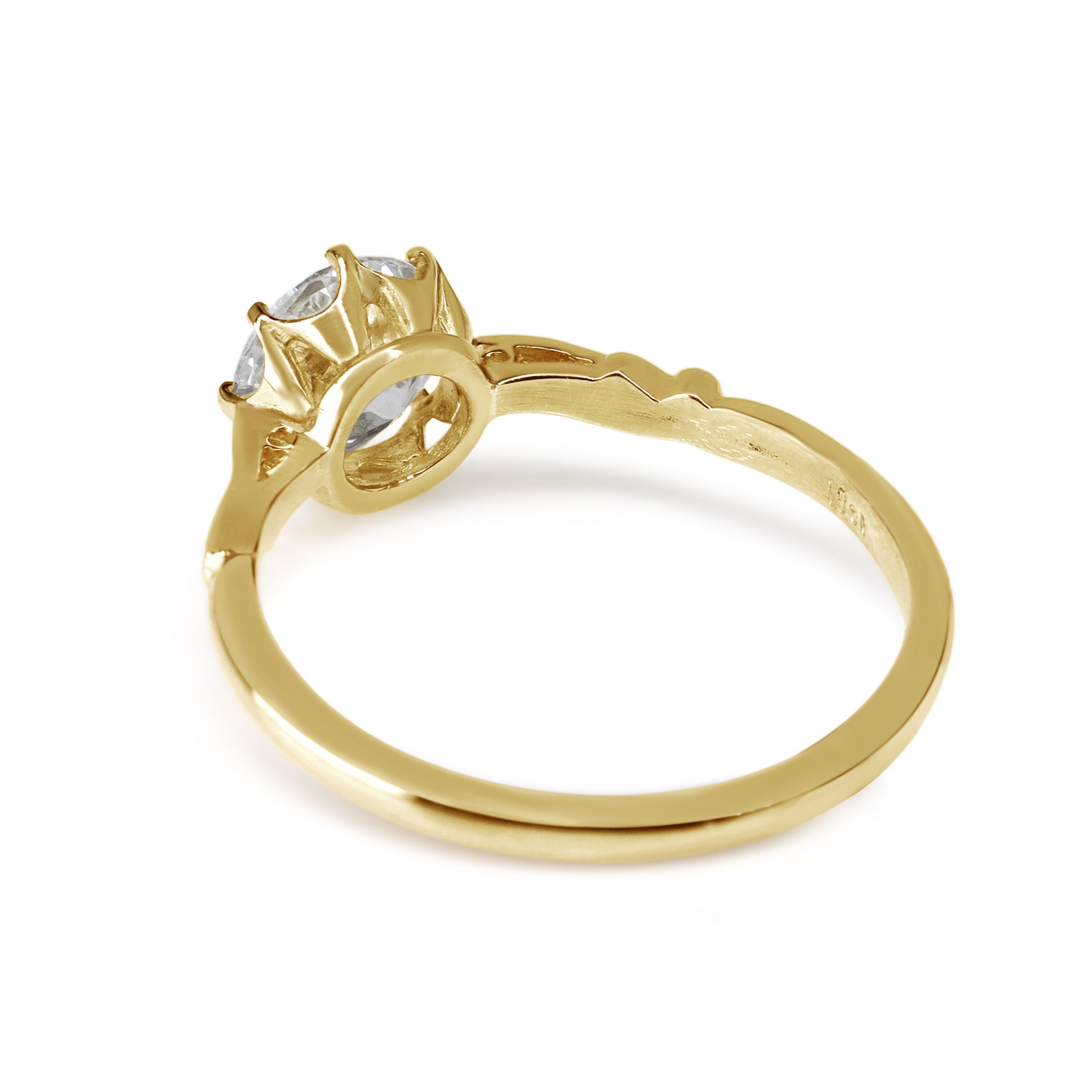 18ct Yellow Gold 1.25ct Vintage Style Lab Grown Diamond Solitaire Ring