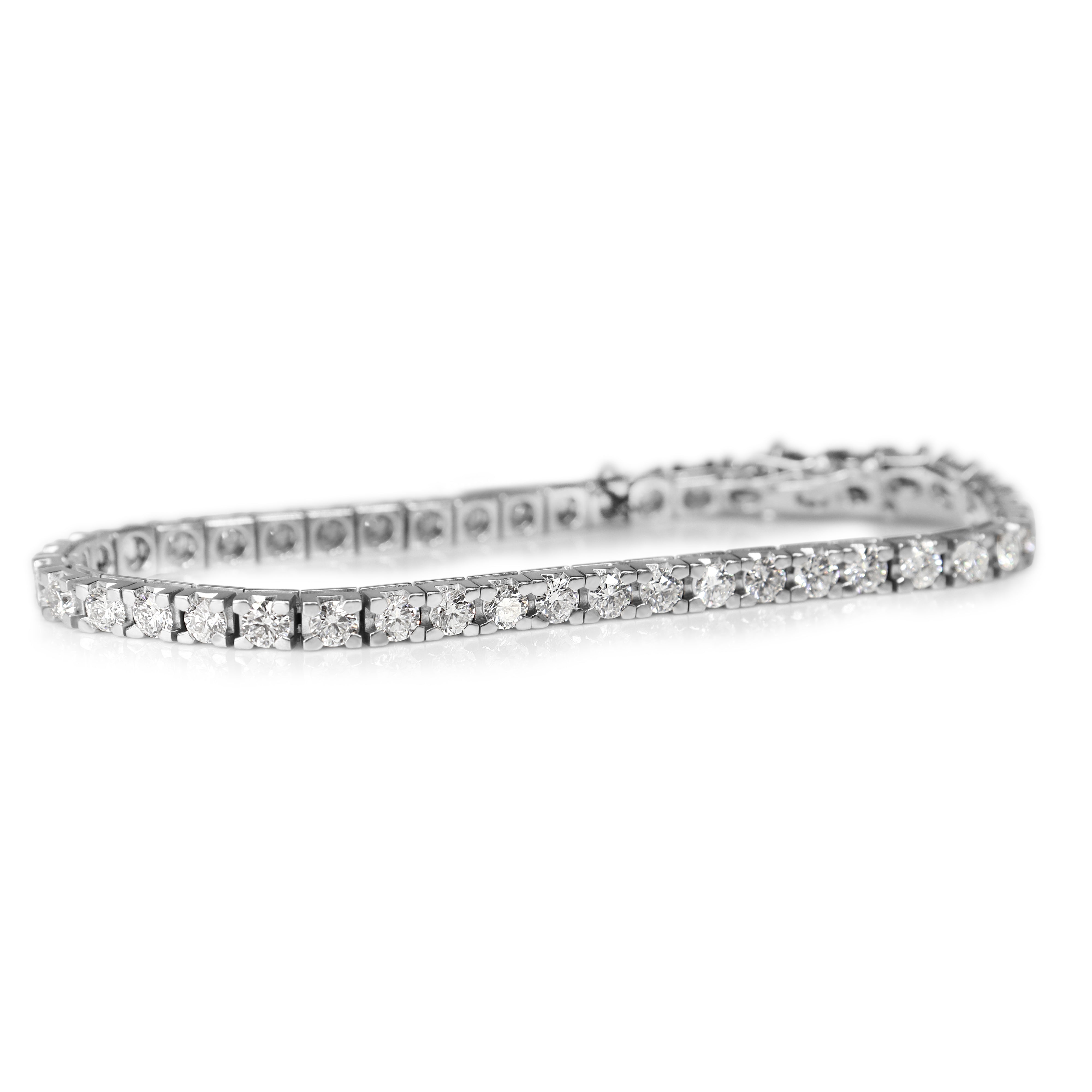 18ct White Gold 6.30ct Diamond Tennis Bracelet