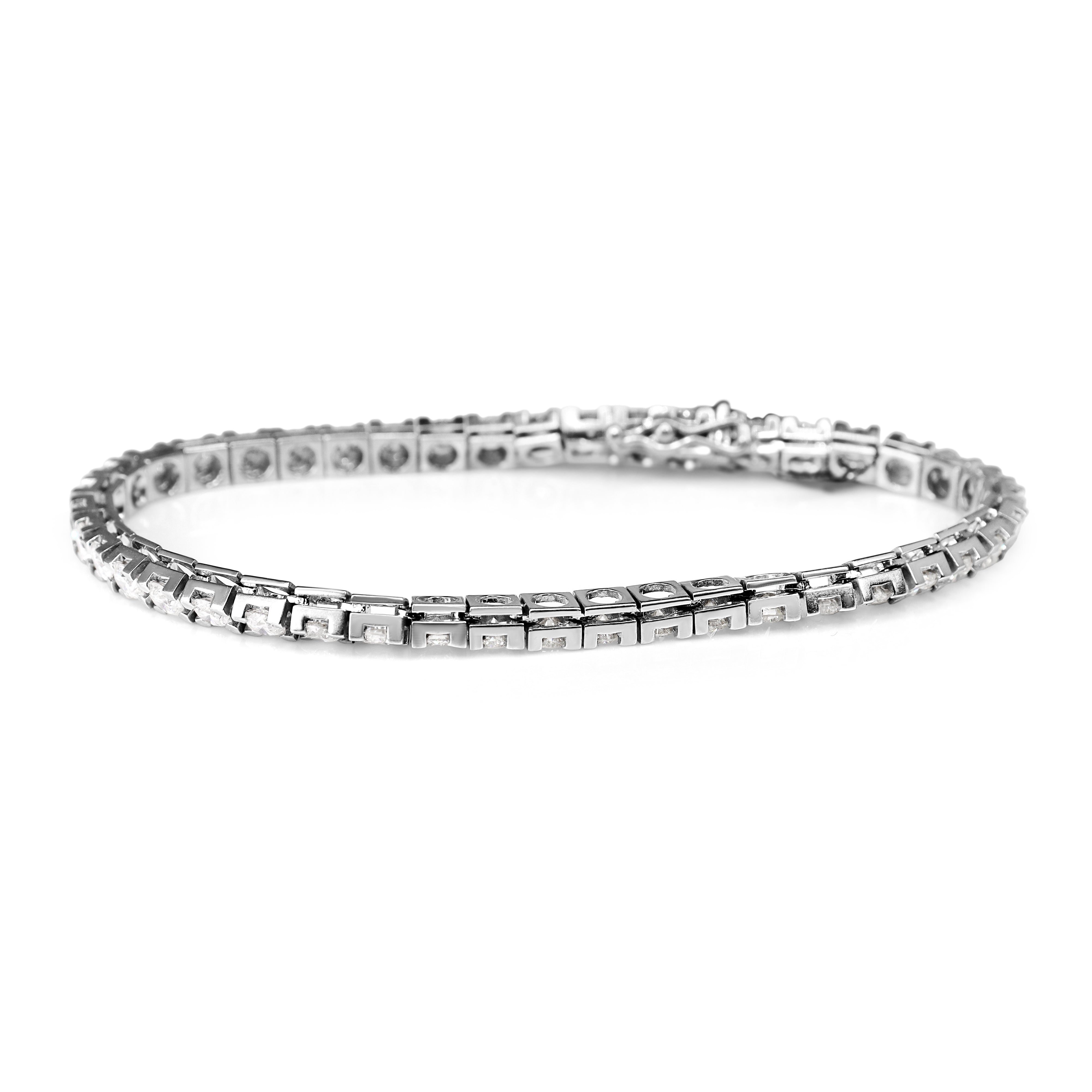 18ct White Gold 6.30ct Diamond Tennis Bracelet