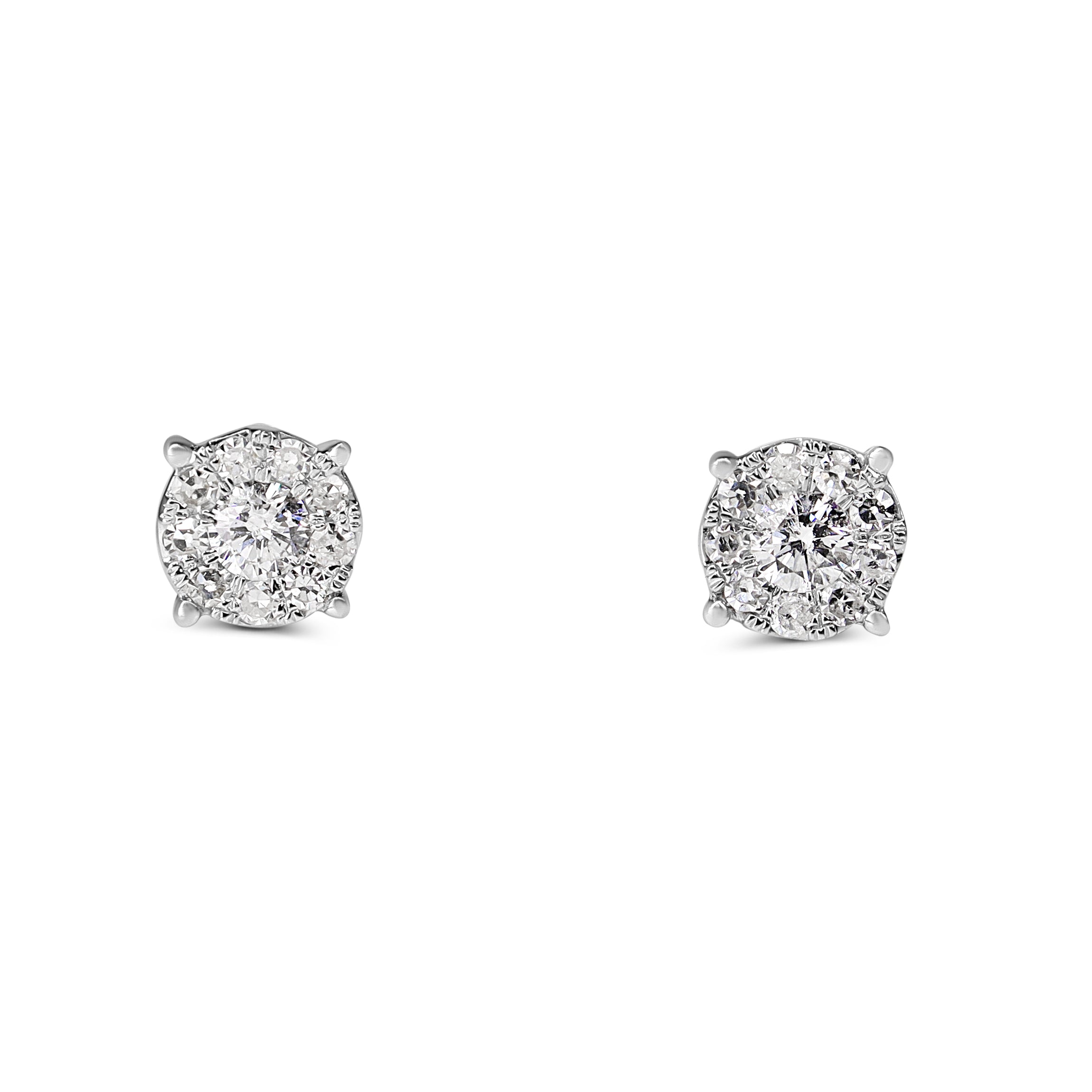 18ct White Gold .45ct Diamond Cluster Stud Earrings