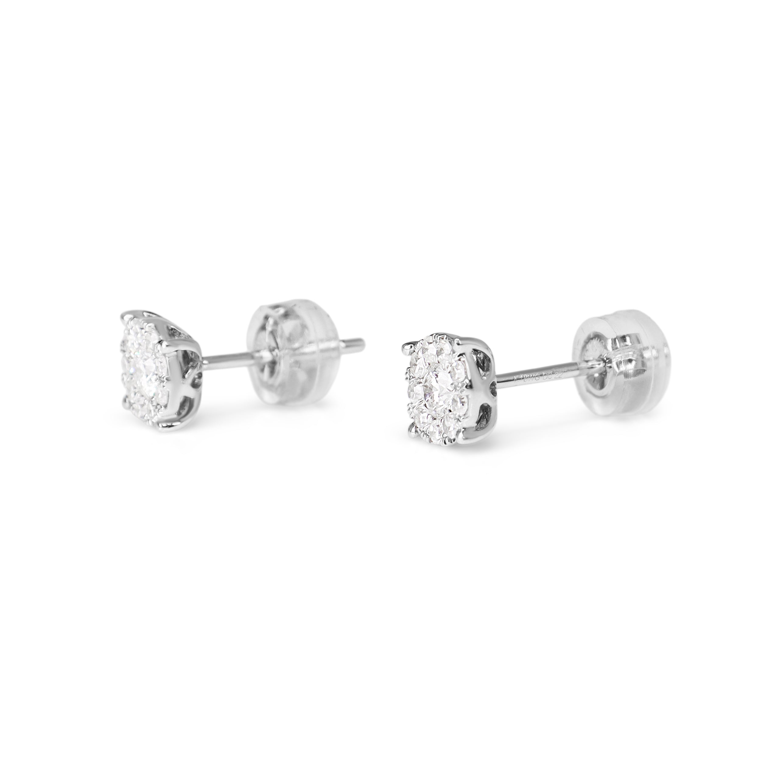 18ct White Gold .45ct Diamond Cluster Stud Earrings