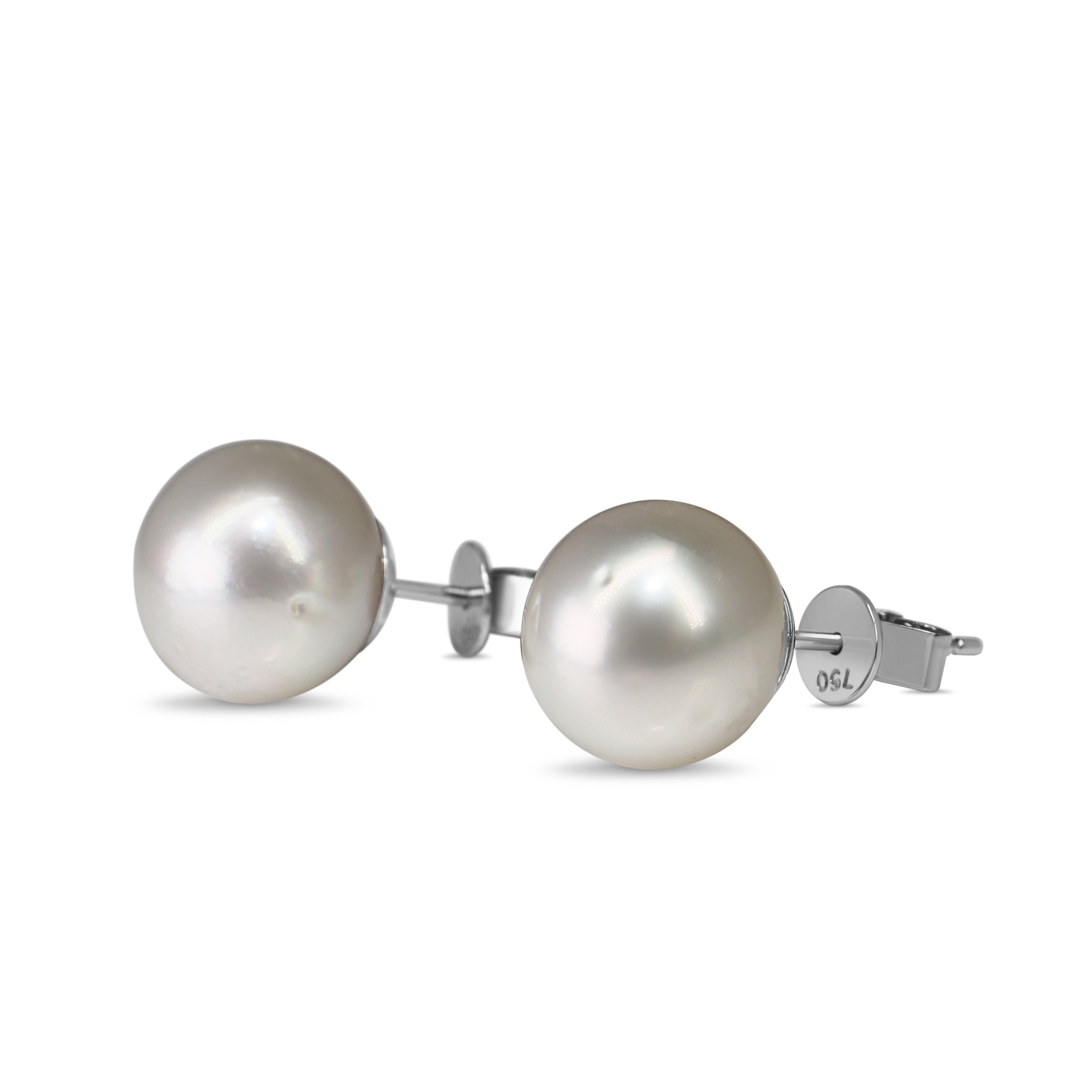 18ct White Gold 10.8mm South Sea Pearl Stud Earrings