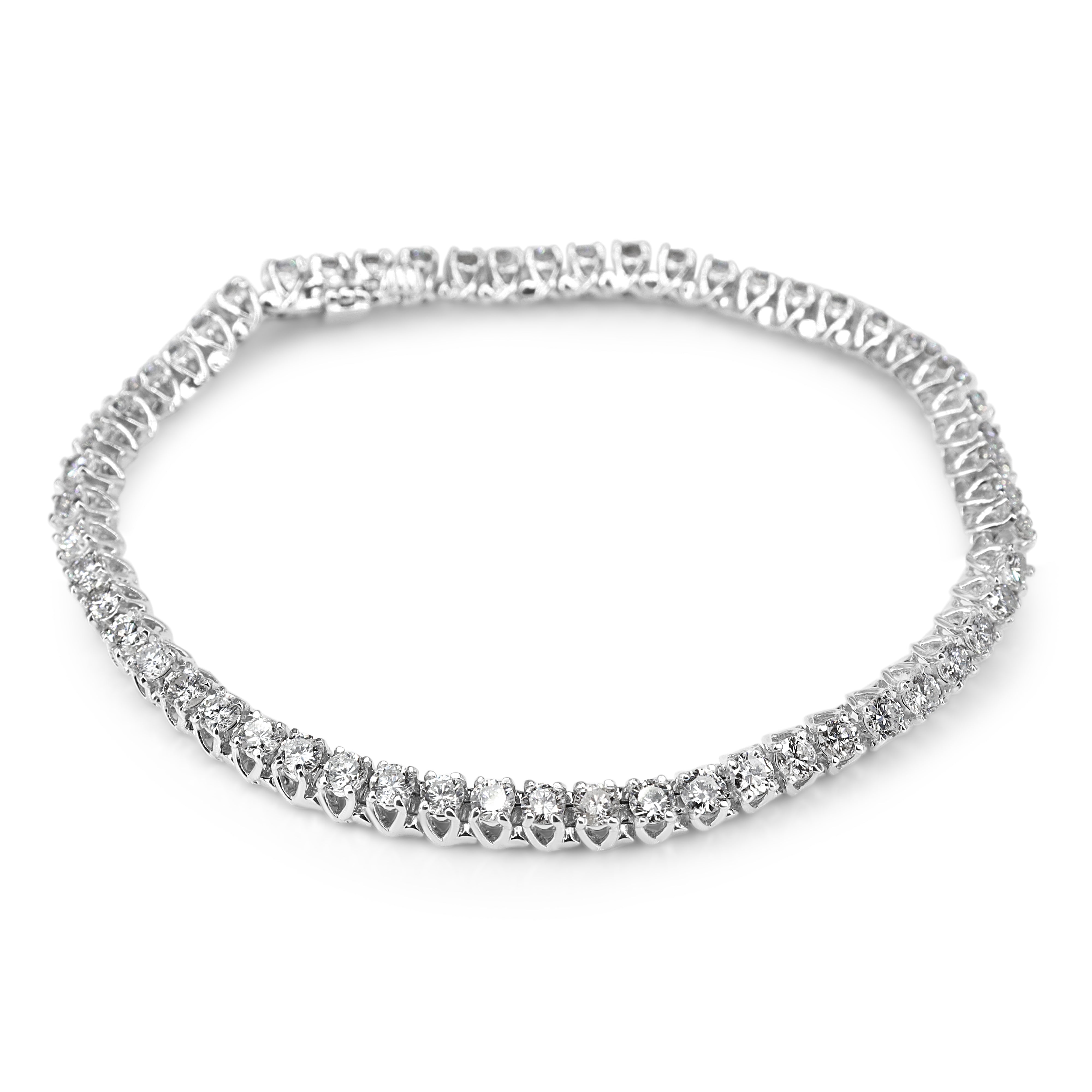 14ct White Gold 5.00ct Diamond Tennis Bracelet