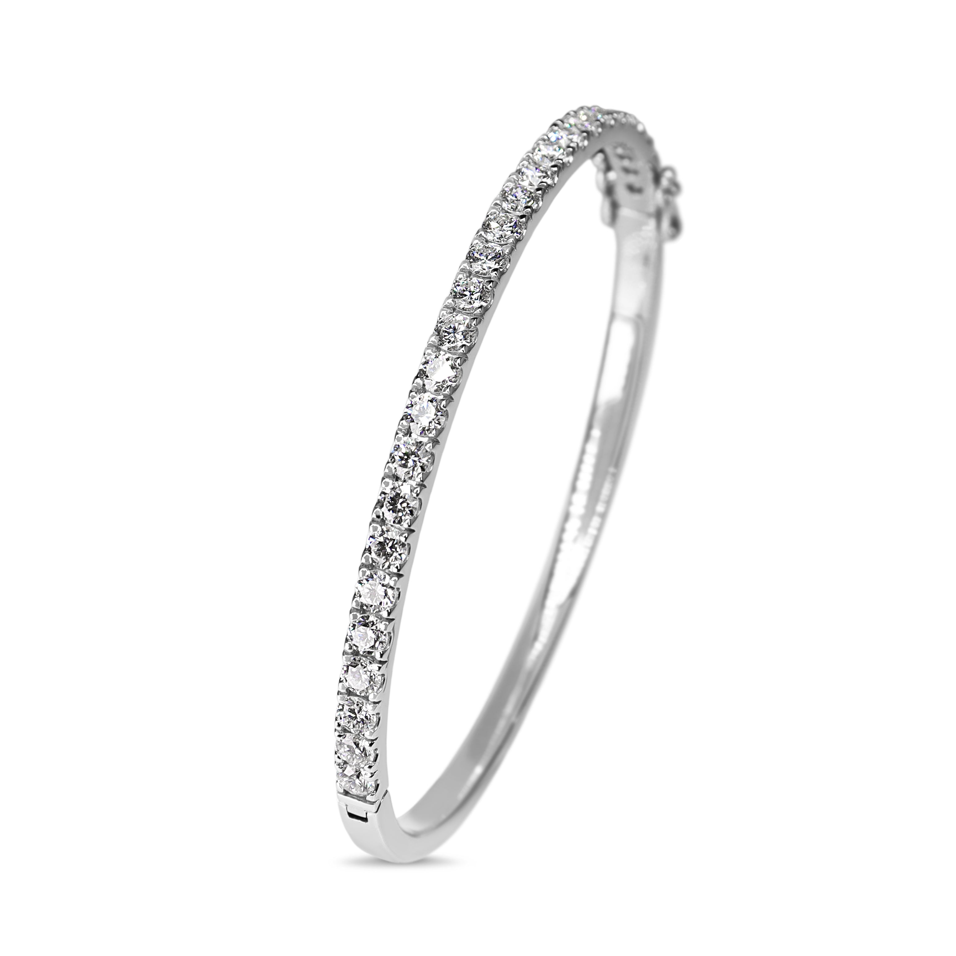 9ct White Gold 3.10ct Diamond Bangle