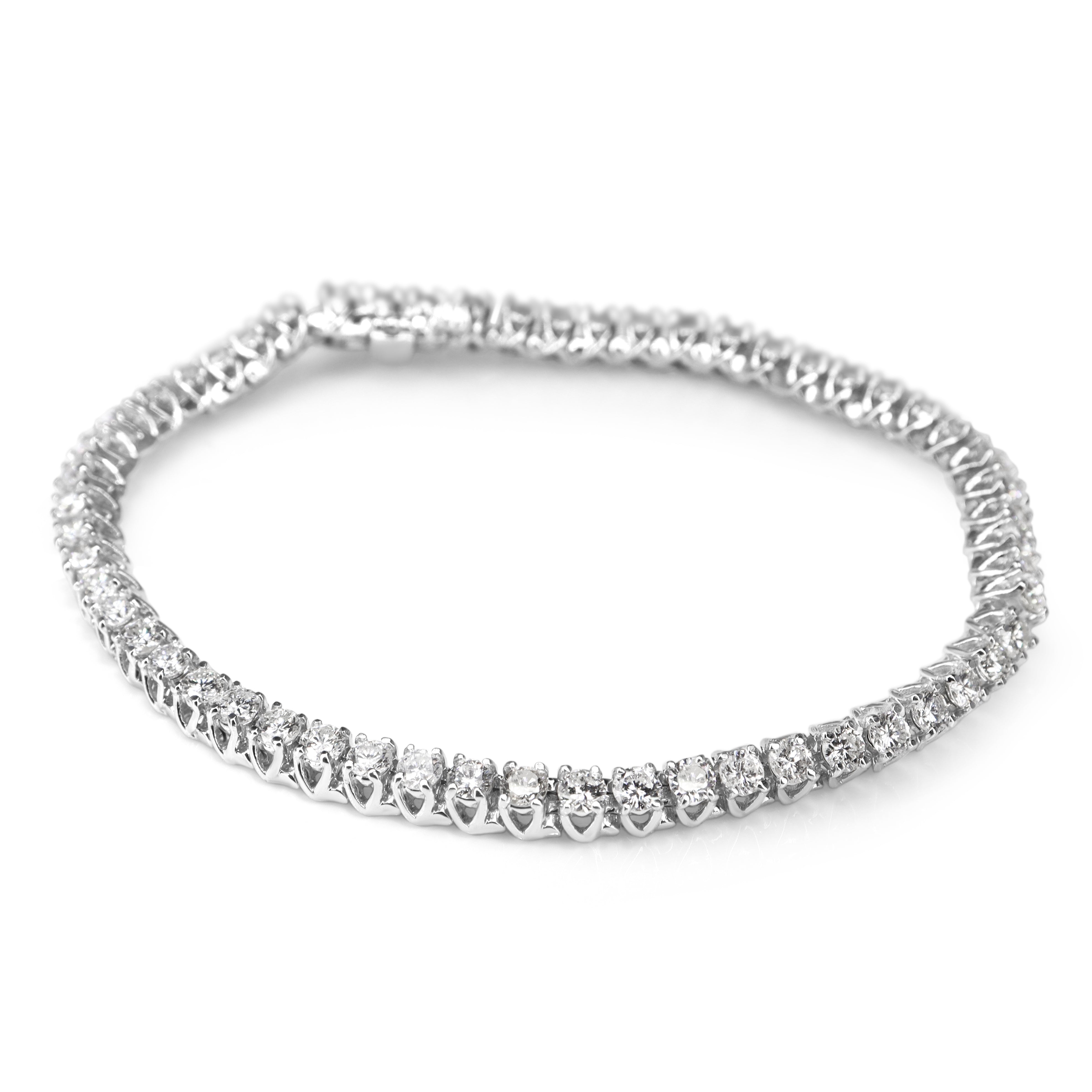 14ct White Gold 5.00ct Diamond Tennis Bracelet