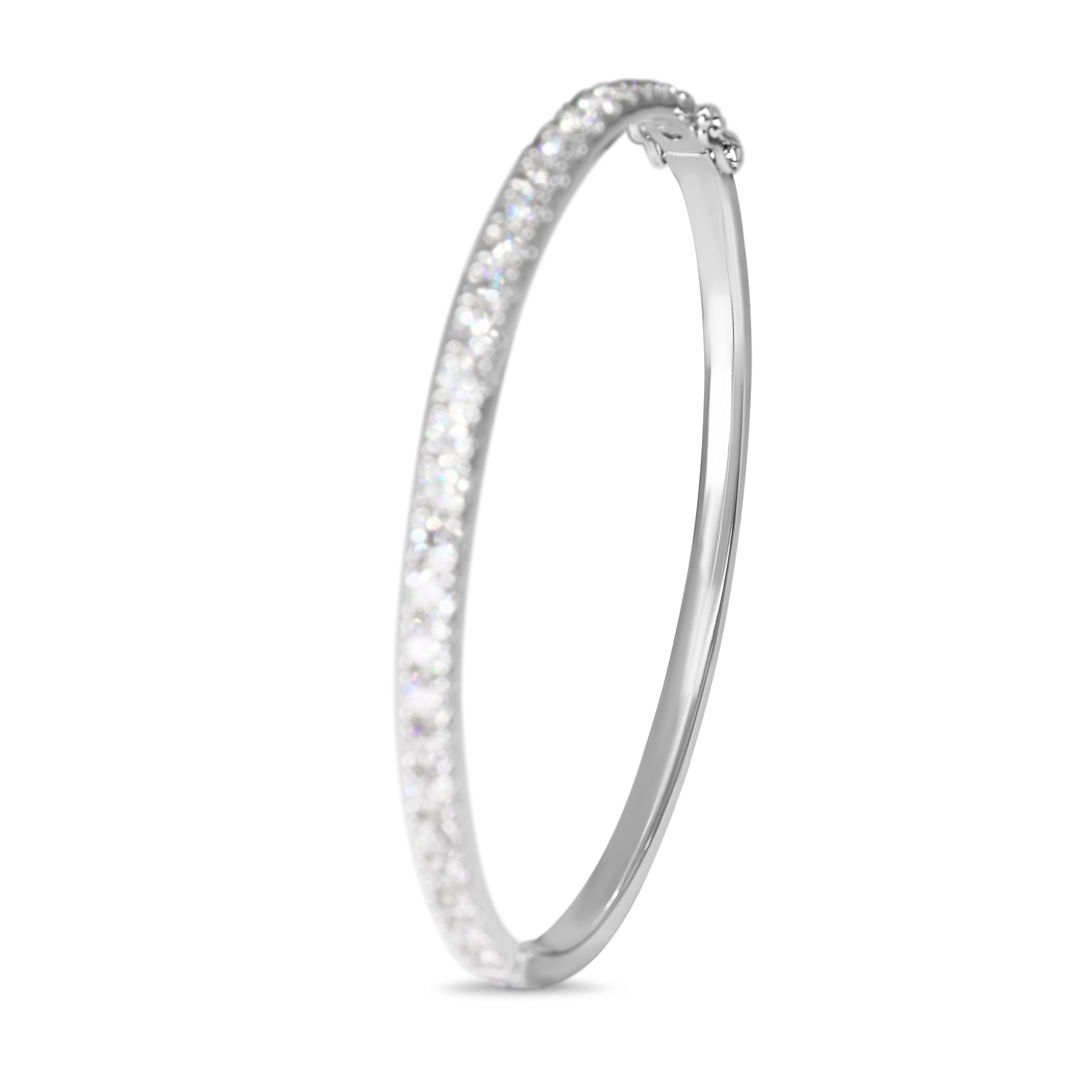9ct White Gold 3.10ct Diamond Bangle