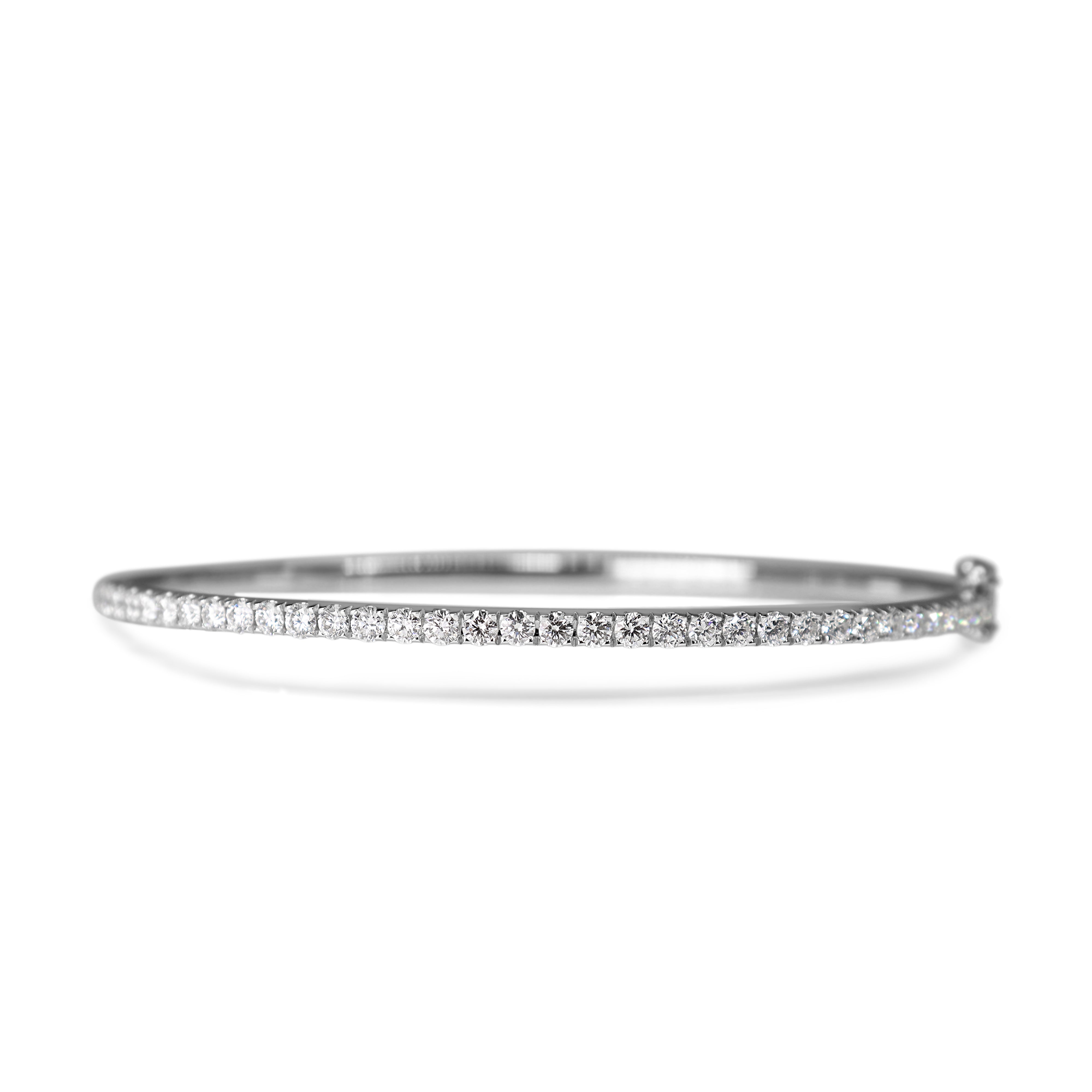 9ct Yellow Gold 1.55ct Diamond Hinged Bangle
