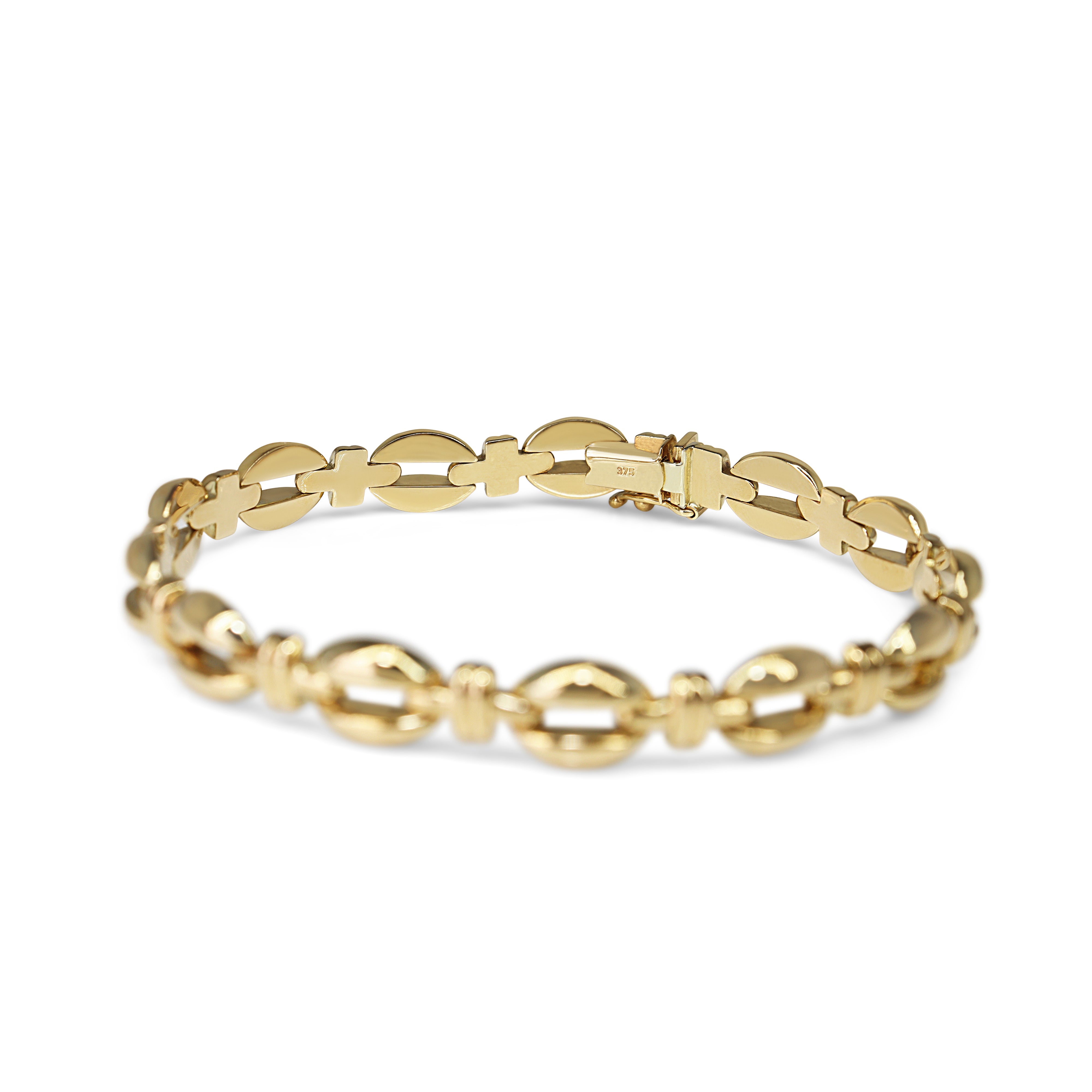 9ct Yellow Gold Fancy Link Bracelet