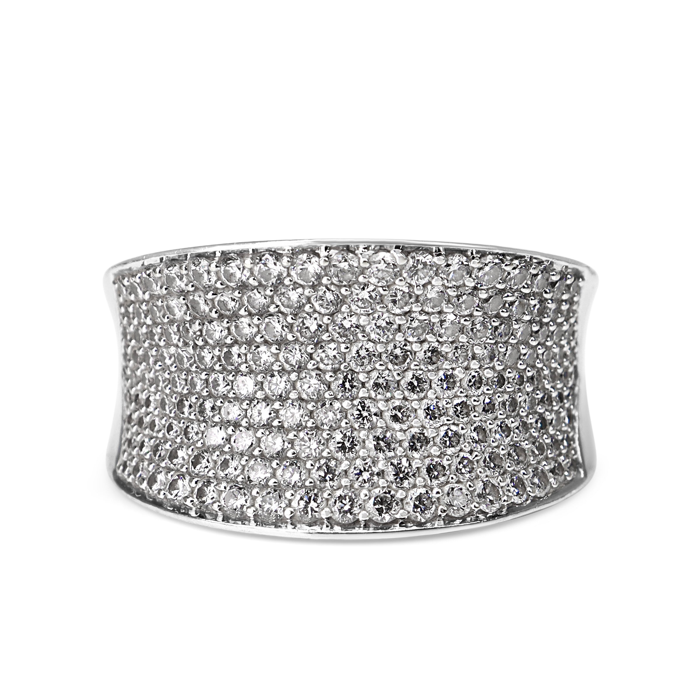 18ct White Gold 2.00ct Pavé Diamond Band Ring