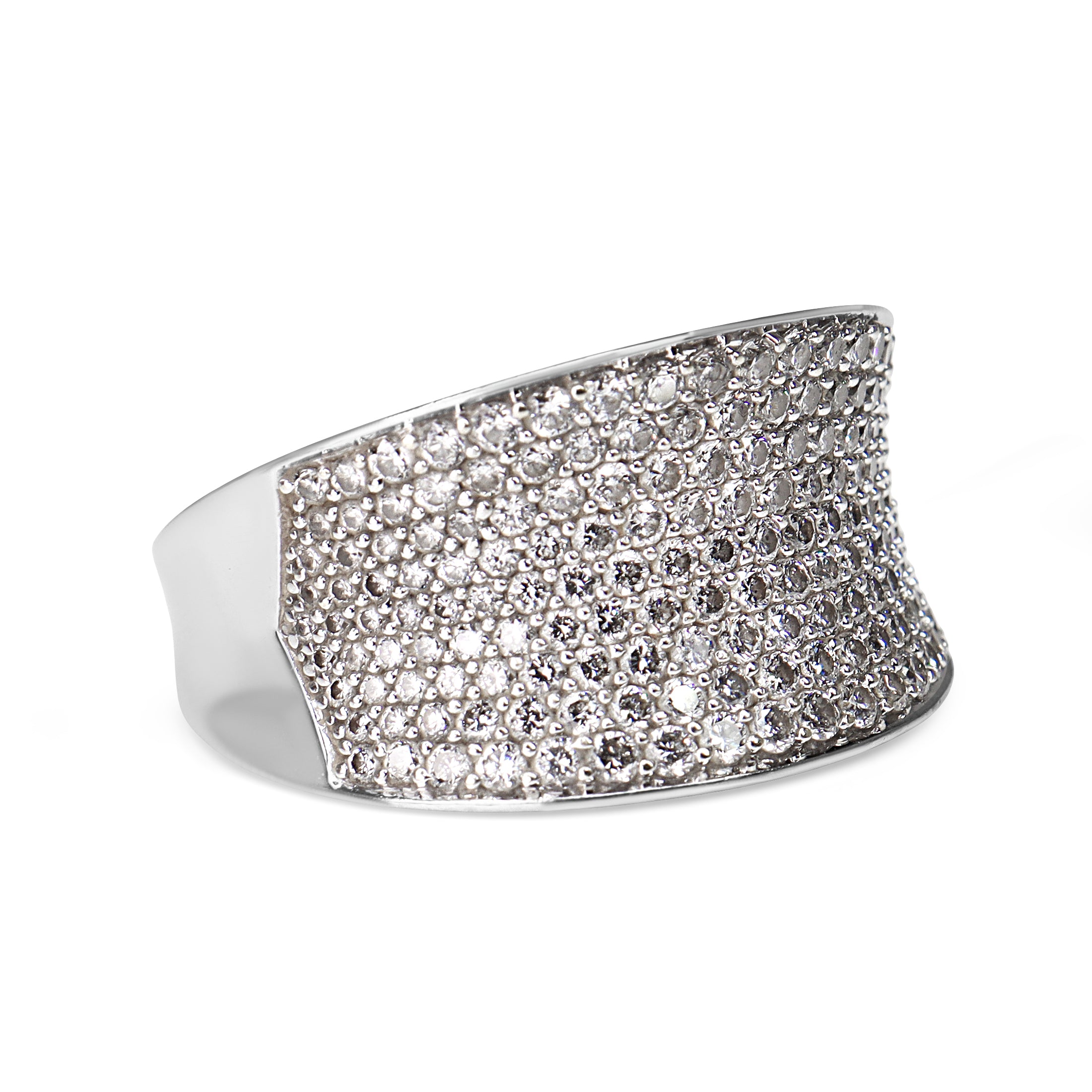 18ct White Gold 2.00ct Pavé Diamond Band Ring