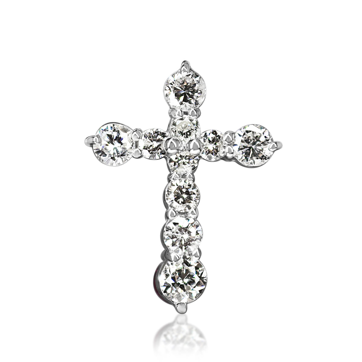 18ct White Gold Ruby and Diamond Reversible Cross Pendant