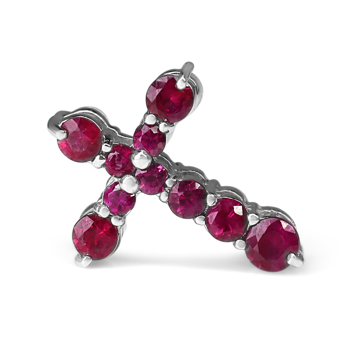18ct White Gold Ruby and Diamond Reversible Cross Pendant