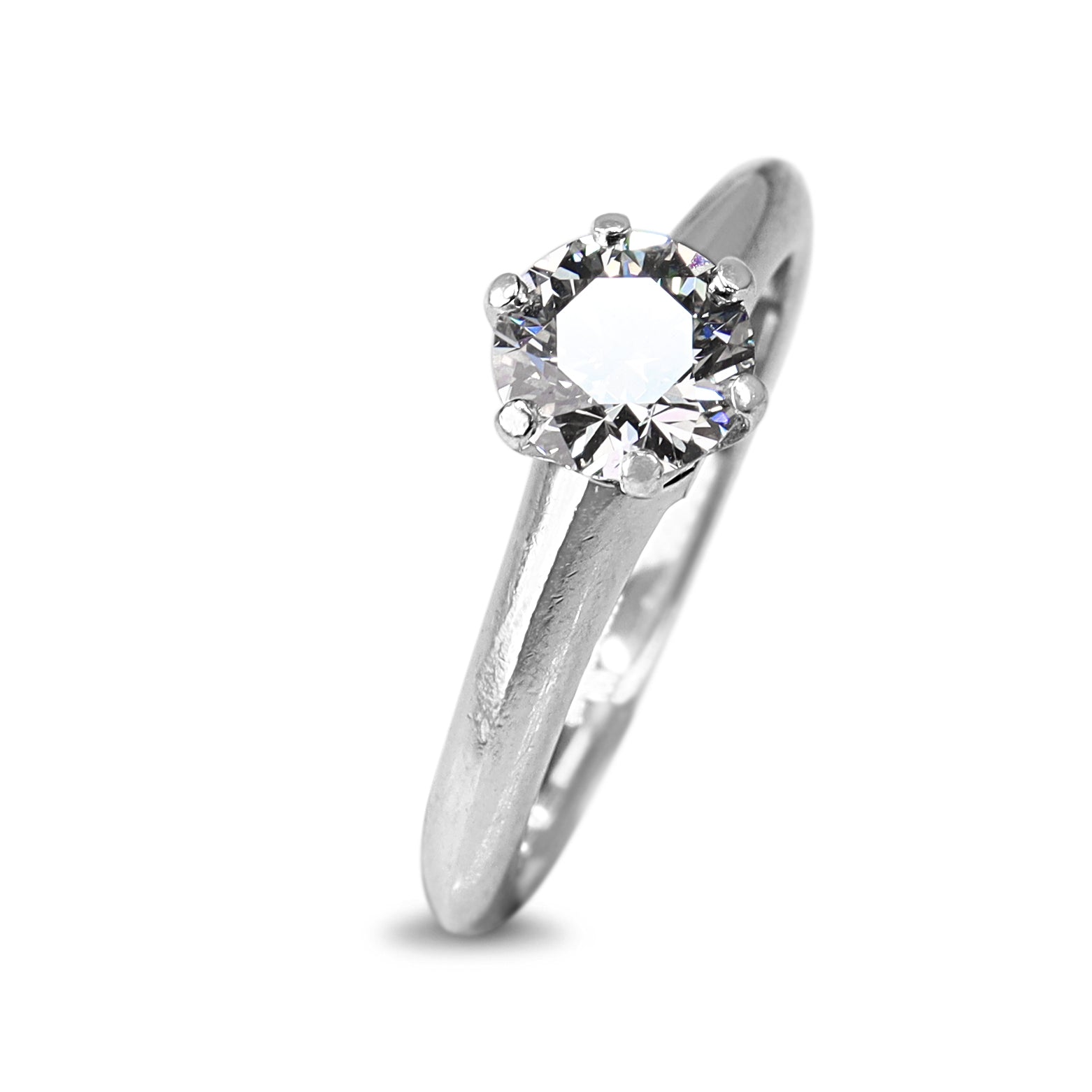 Platinum .80ct Diamond Solitaire Ring - Engraved Tiffany and Co