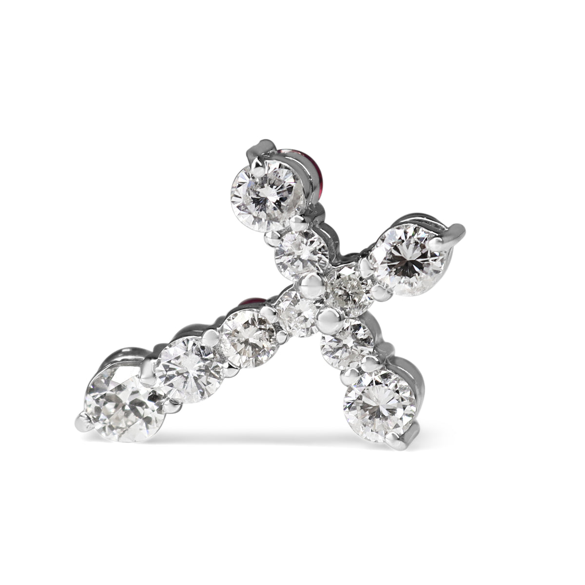 18ct White Gold Ruby and Diamond Reversible Cross Pendant