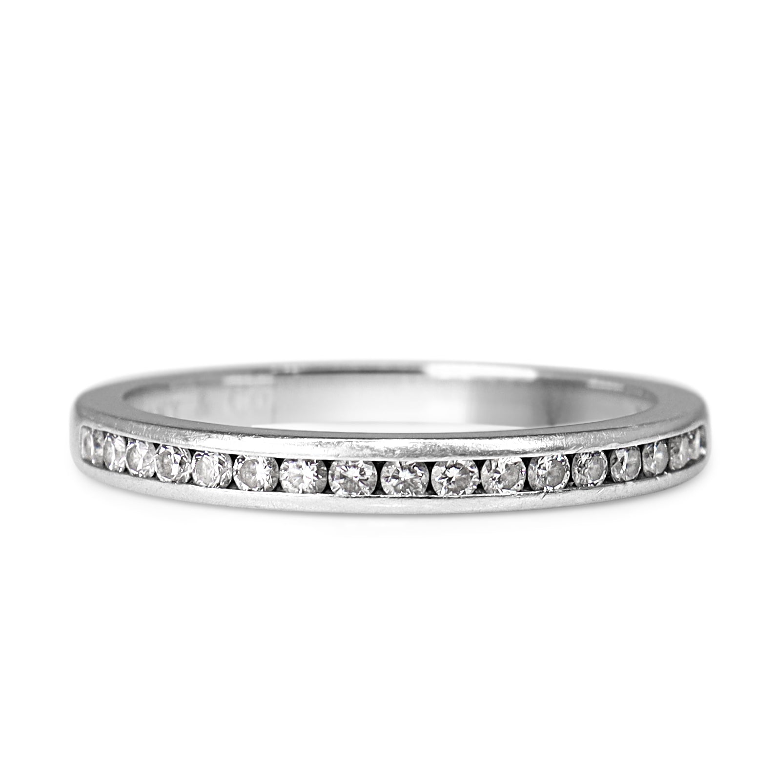 Platinum Channel Set Diamond Band - Engraved Tiffany and Co