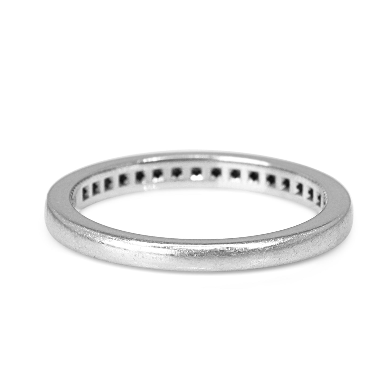Platinum Channel Set Diamond Band - Engraved Tiffany and Co