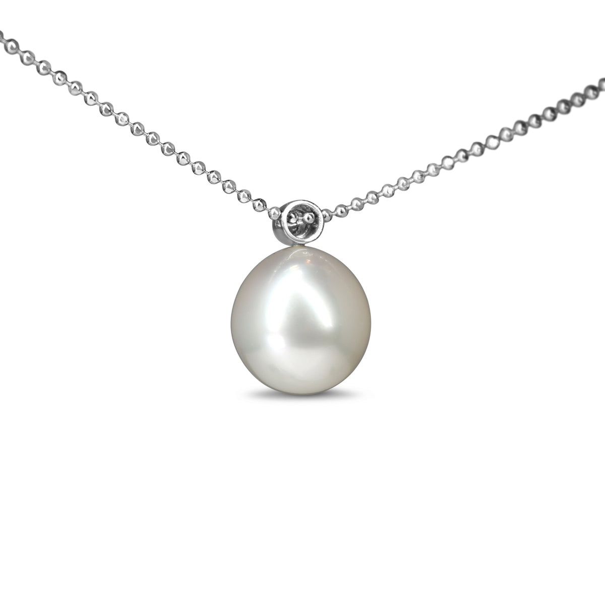 Platinum 12.5mm South Sea Pearl and Diamond Necklace