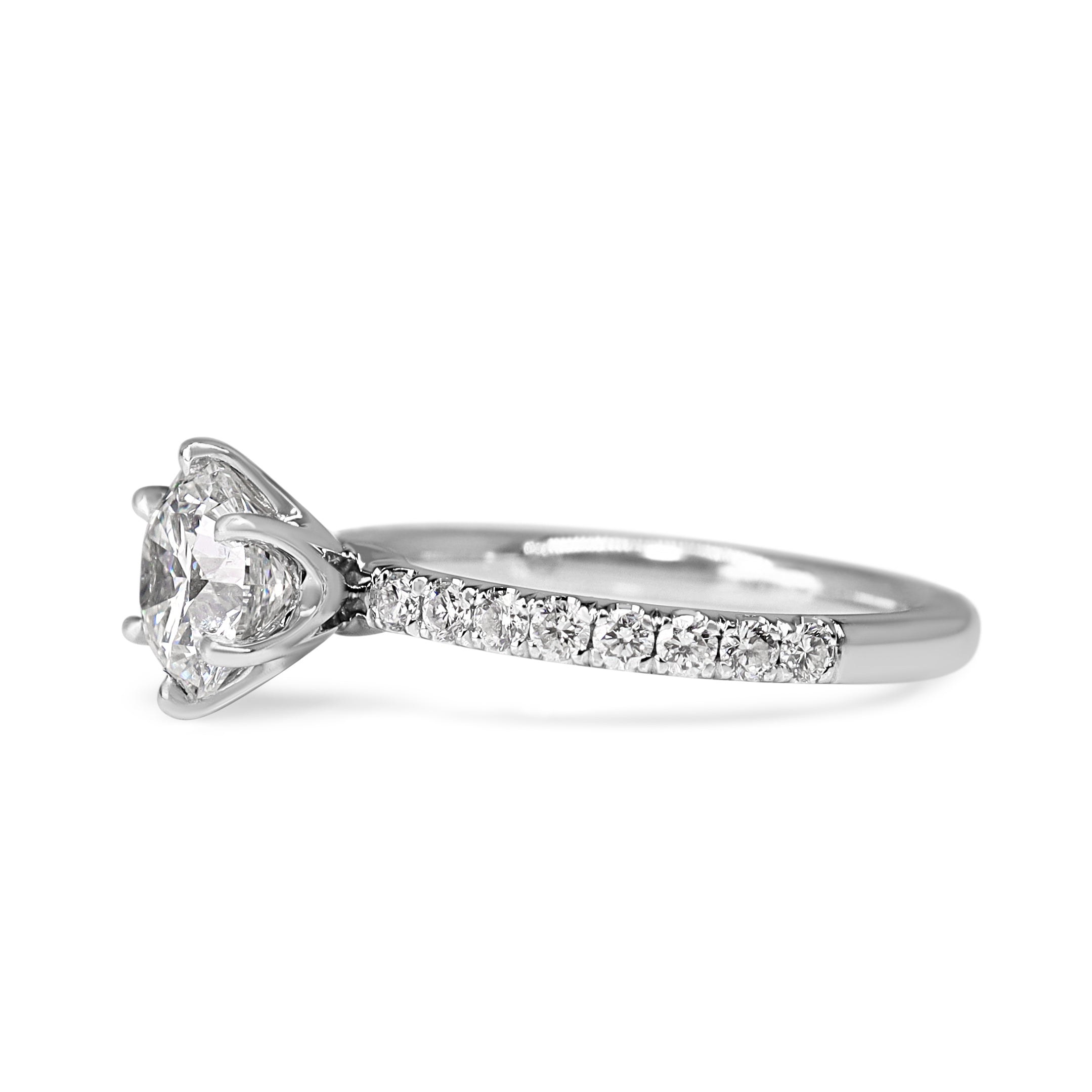 Platinum 1.10ct Diamond Solitare Ring with Diamond Band
