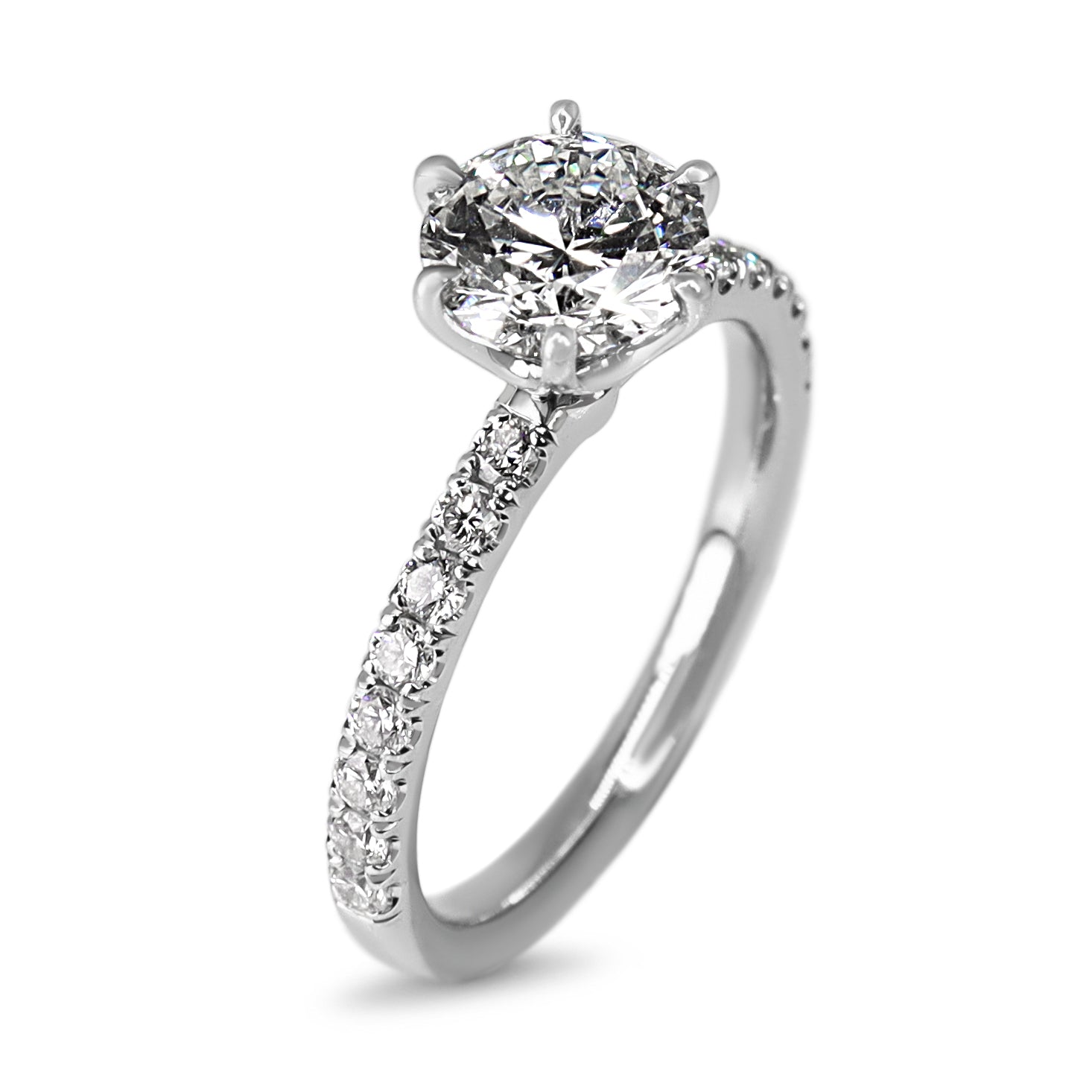 Platinum 1.10ct Diamond Solitare Ring with Diamond Band