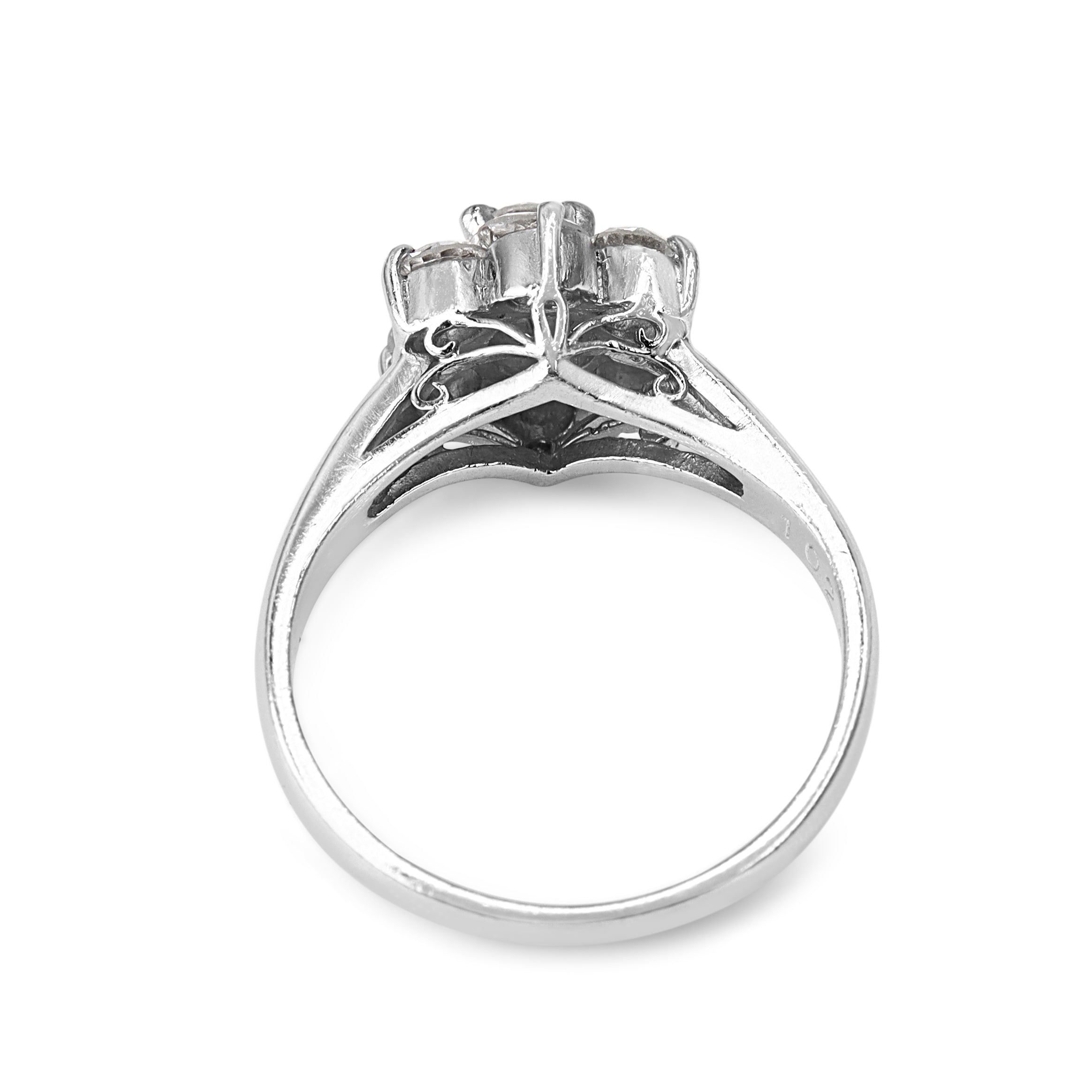 Platinum Vintage Diamond Daisy Cluster Ring