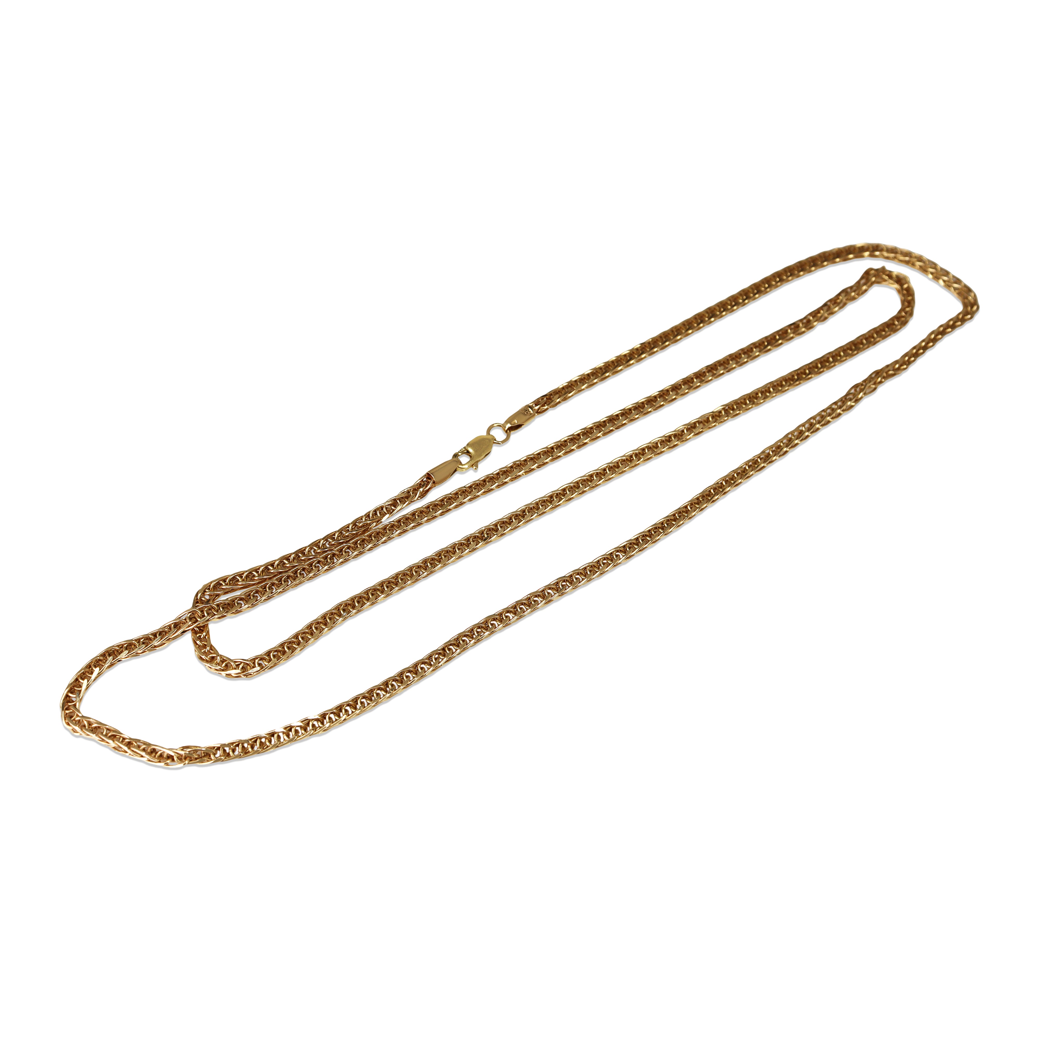 14ct Yellow Gold Fancy Curb Link Chain Necklace
