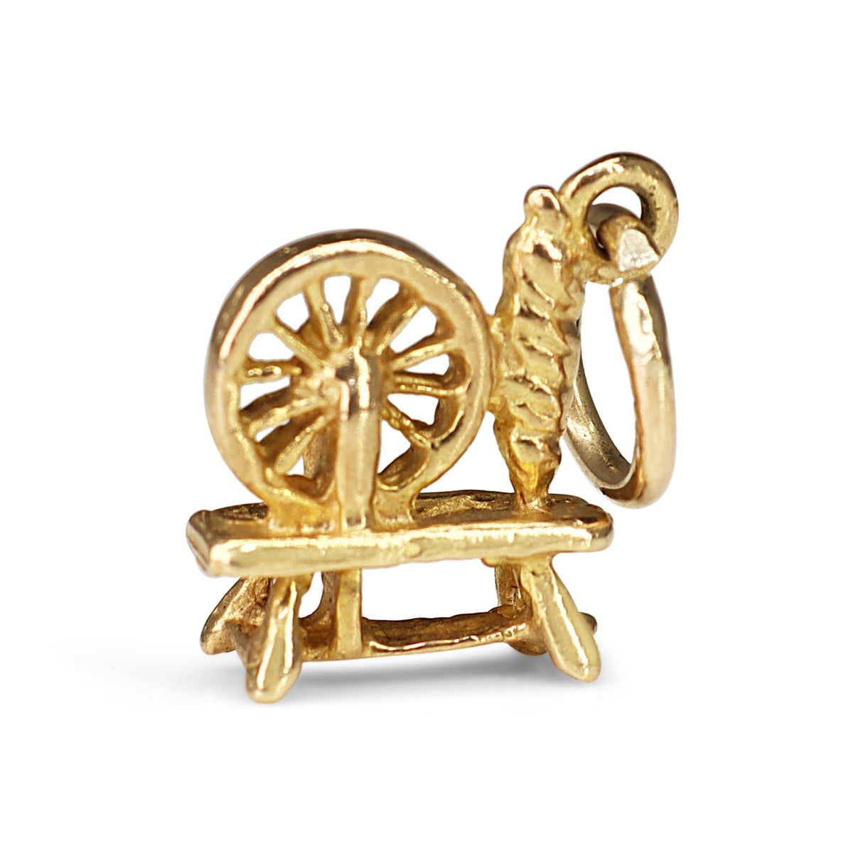 9ct Yellow Gold Spinning Wheel Charm