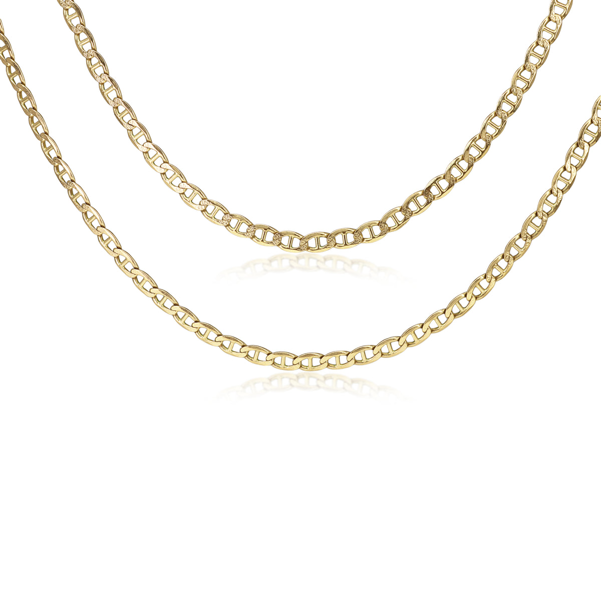 9ct Yellow Gold 75cm Flat Curb Link Chain Necklace