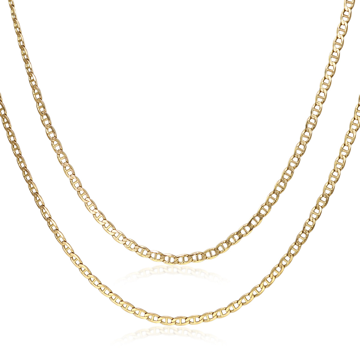 9ct Yellow Gold 75cm Flat Curb Link Chain Necklace