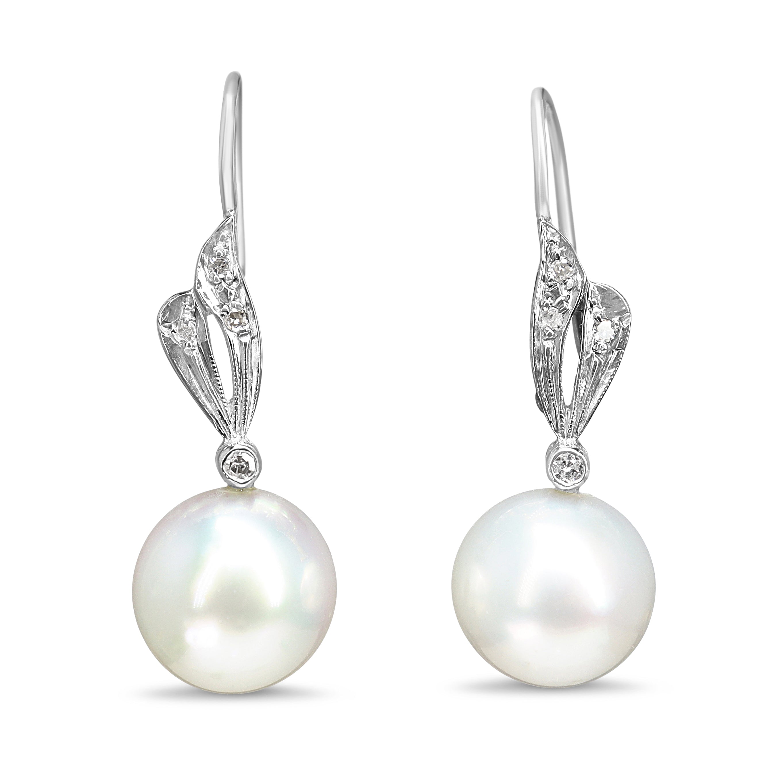 Palladium South Sea 11mm Pearl and Diamond Earrings