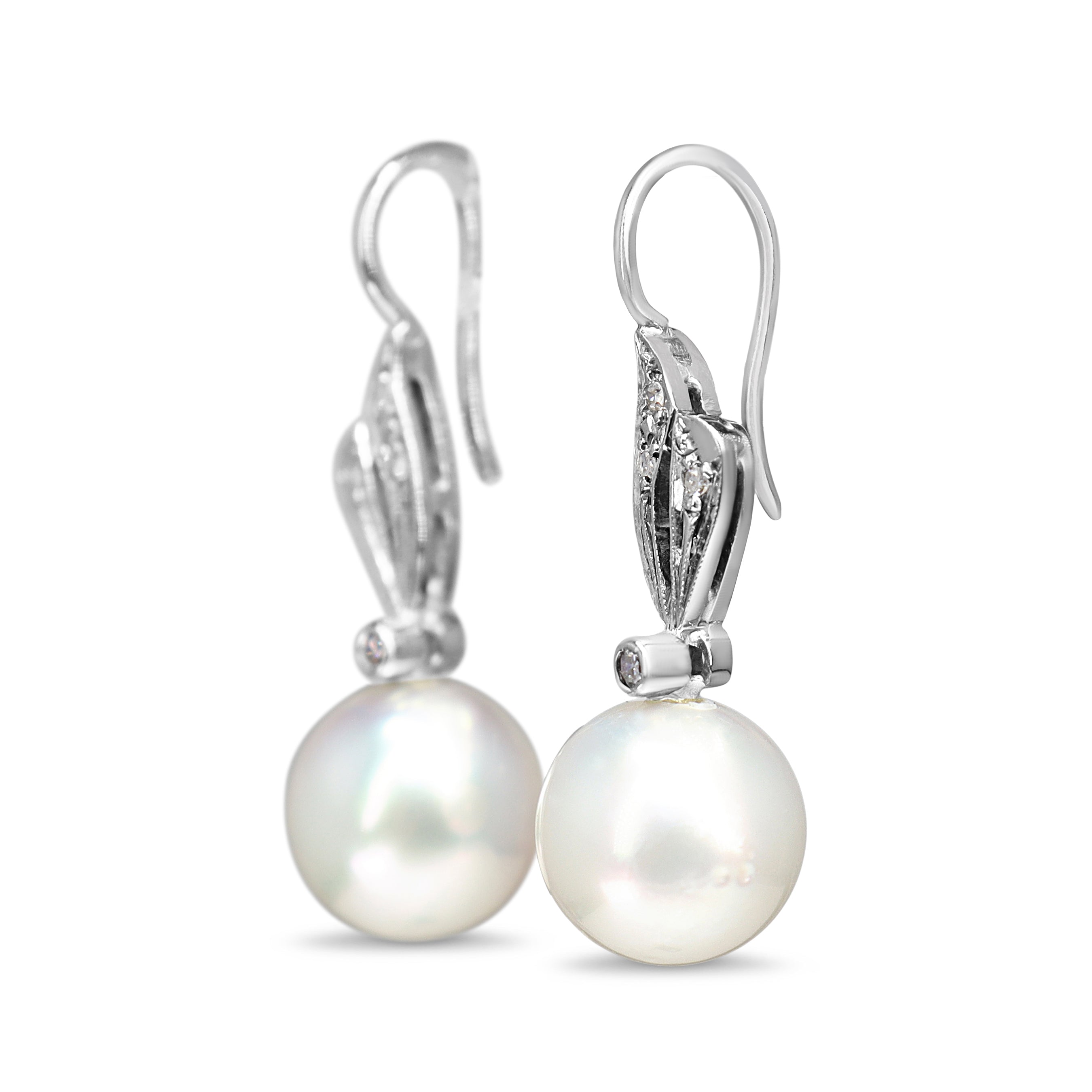Palladium South Sea 11mm Pearl and Diamond Earrings