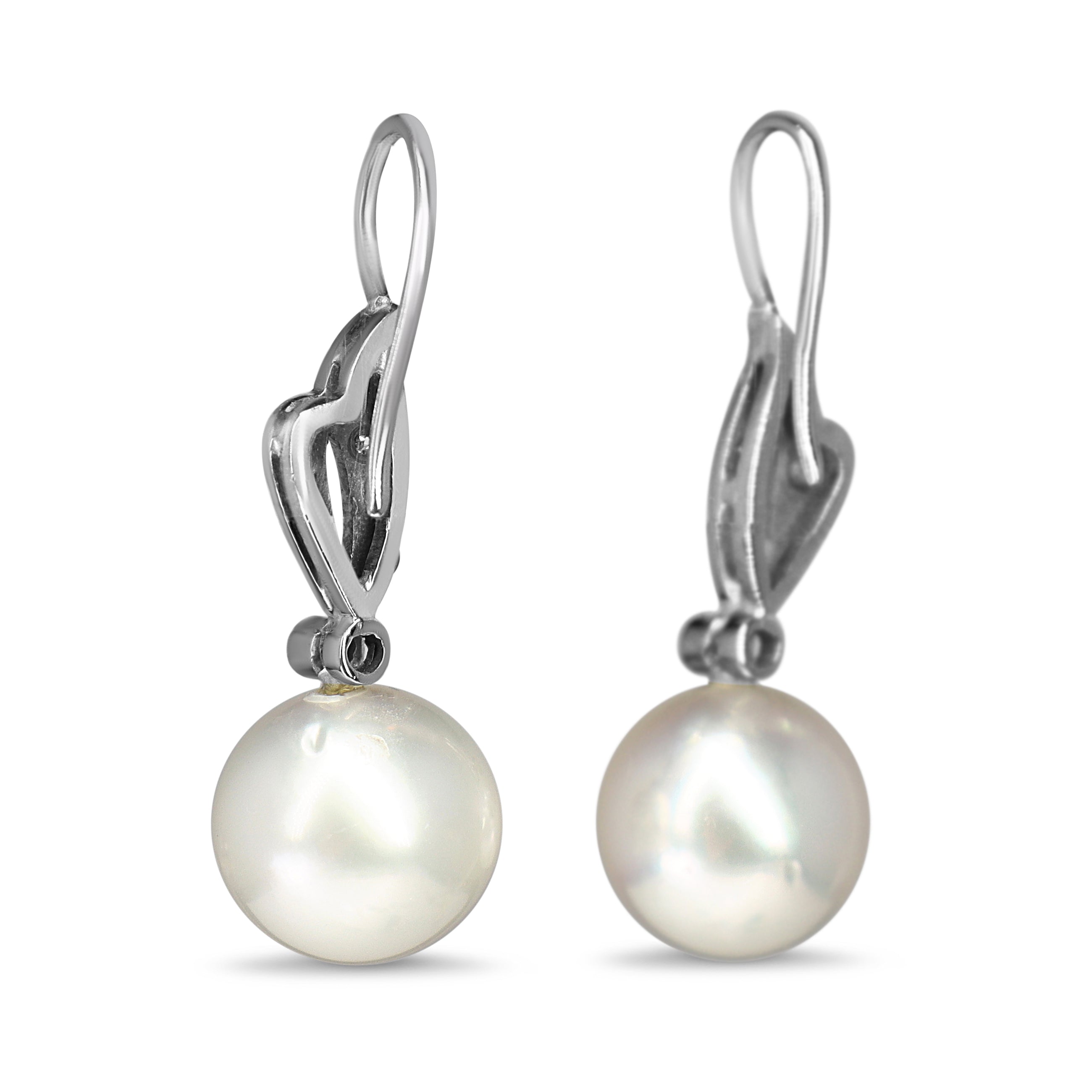 Palladium South Sea 11mm Pearl and Diamond Earrings