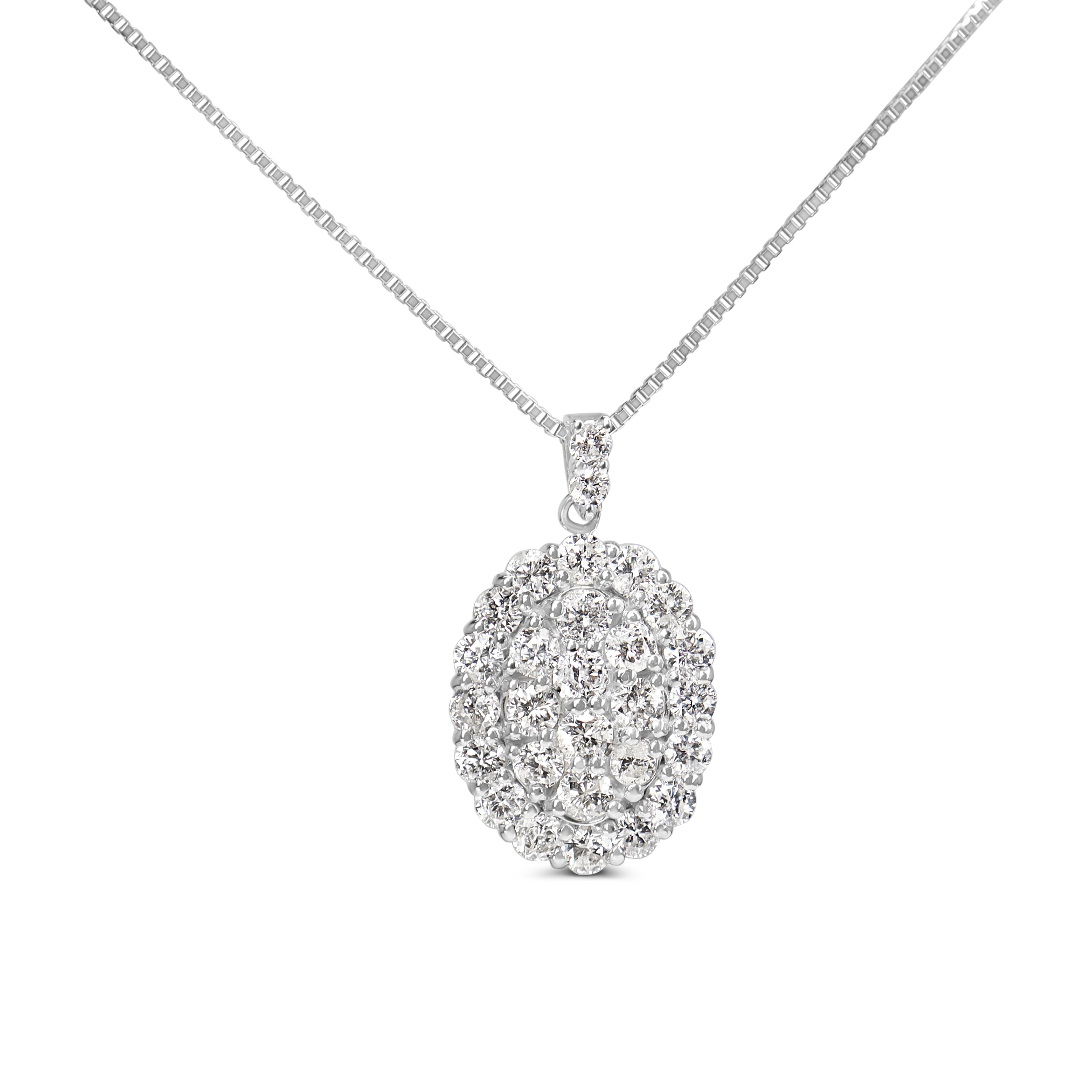 Platinum Diamond Cluster Necklace