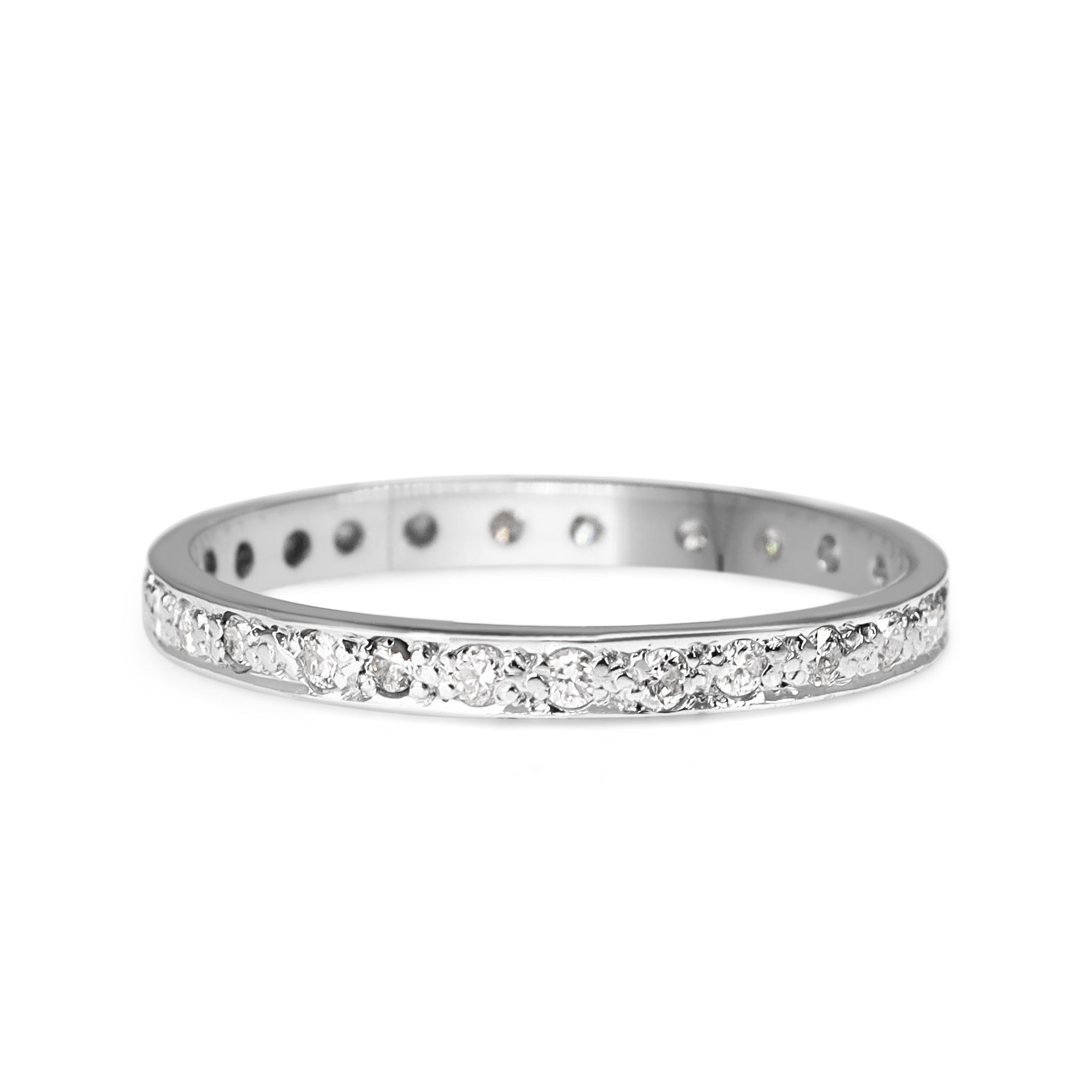 18ct White Gold All Round Diamond Band Ring